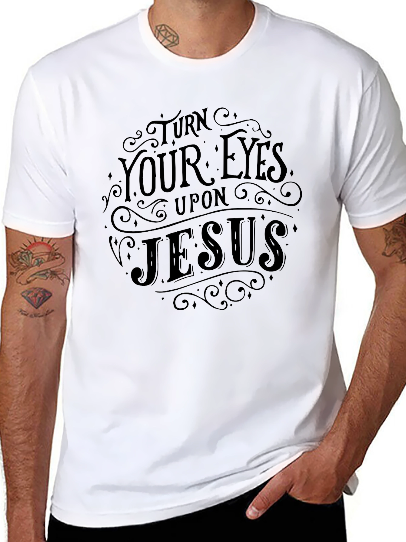 Turn Your Eyes Upon Jesus Black Graphic Tee