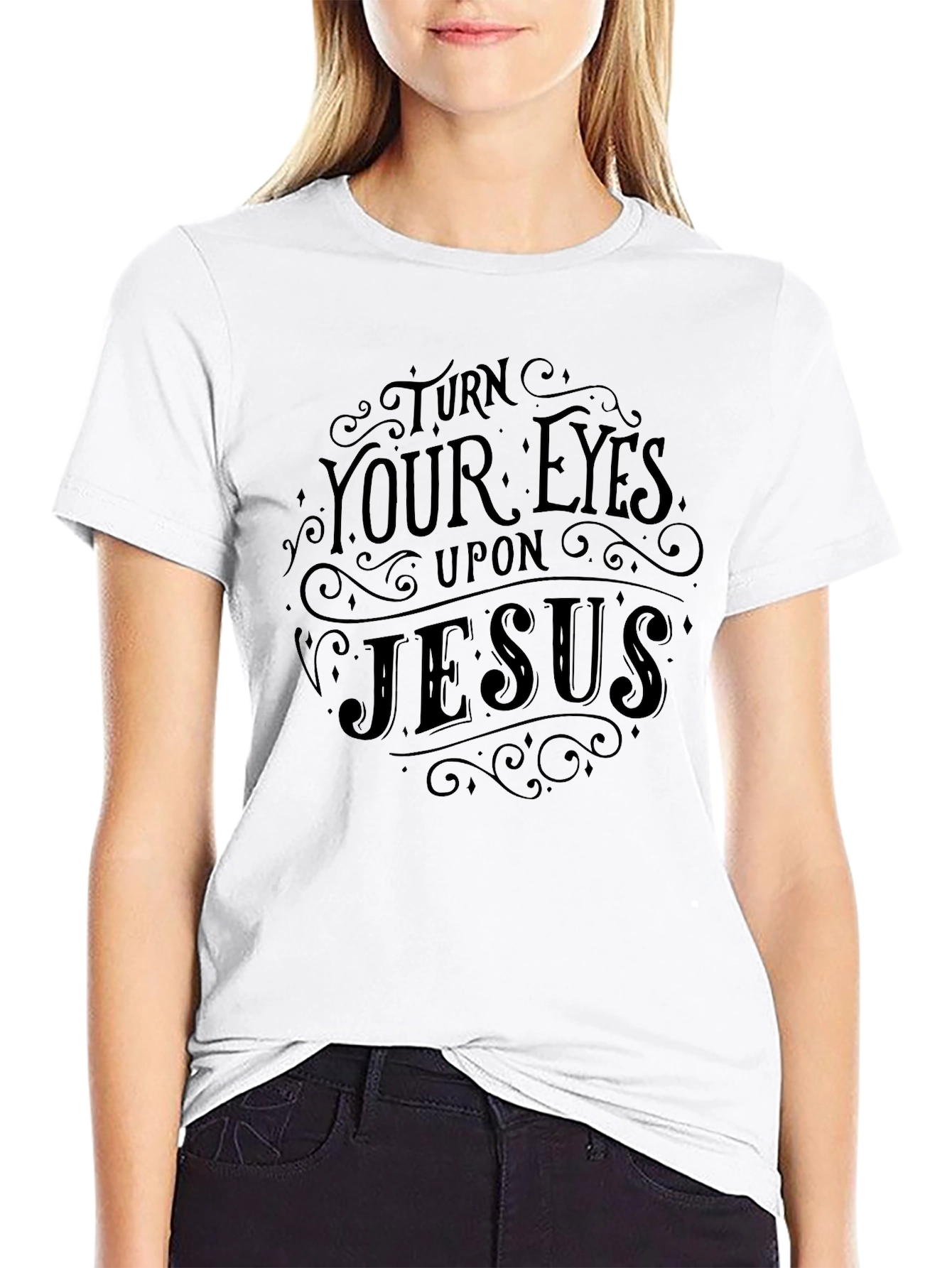 Turn Your Eyes Upon Jesus Black Graphic Tee