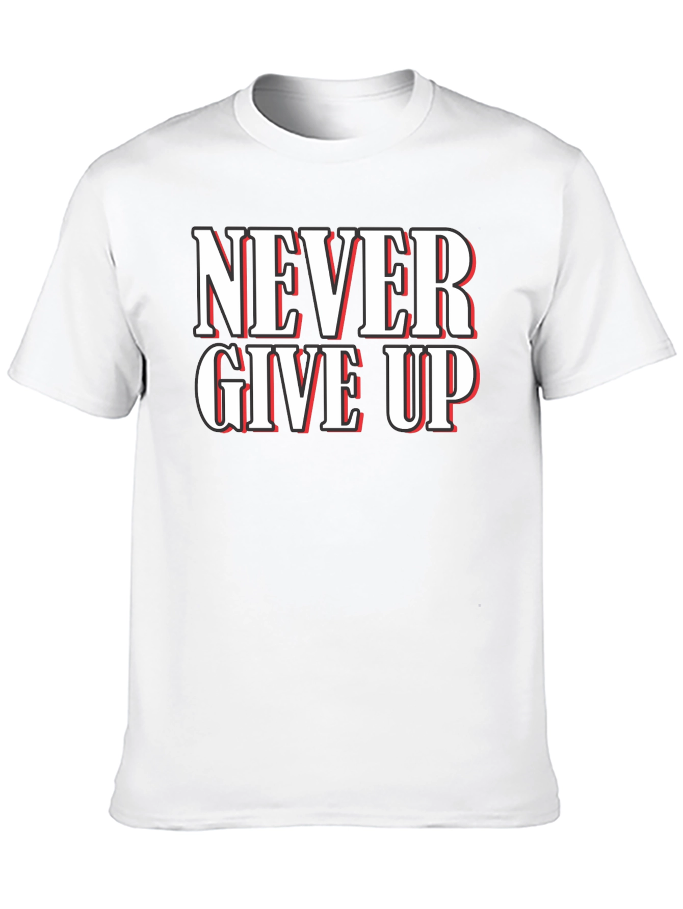 Never Give Up Graphic T-Shirt - Motivational Black Tee