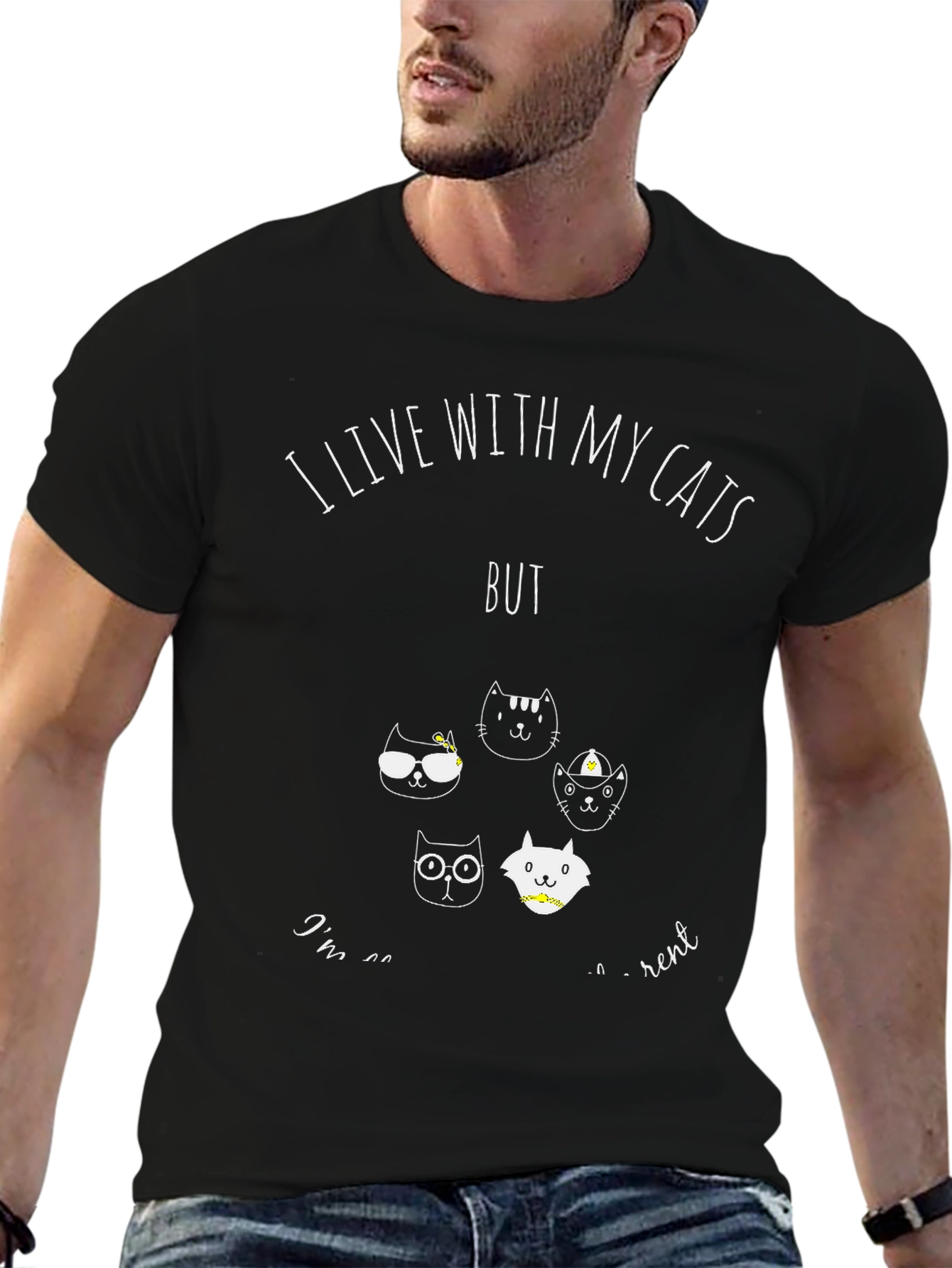 I Live With My Cats T-Shirt