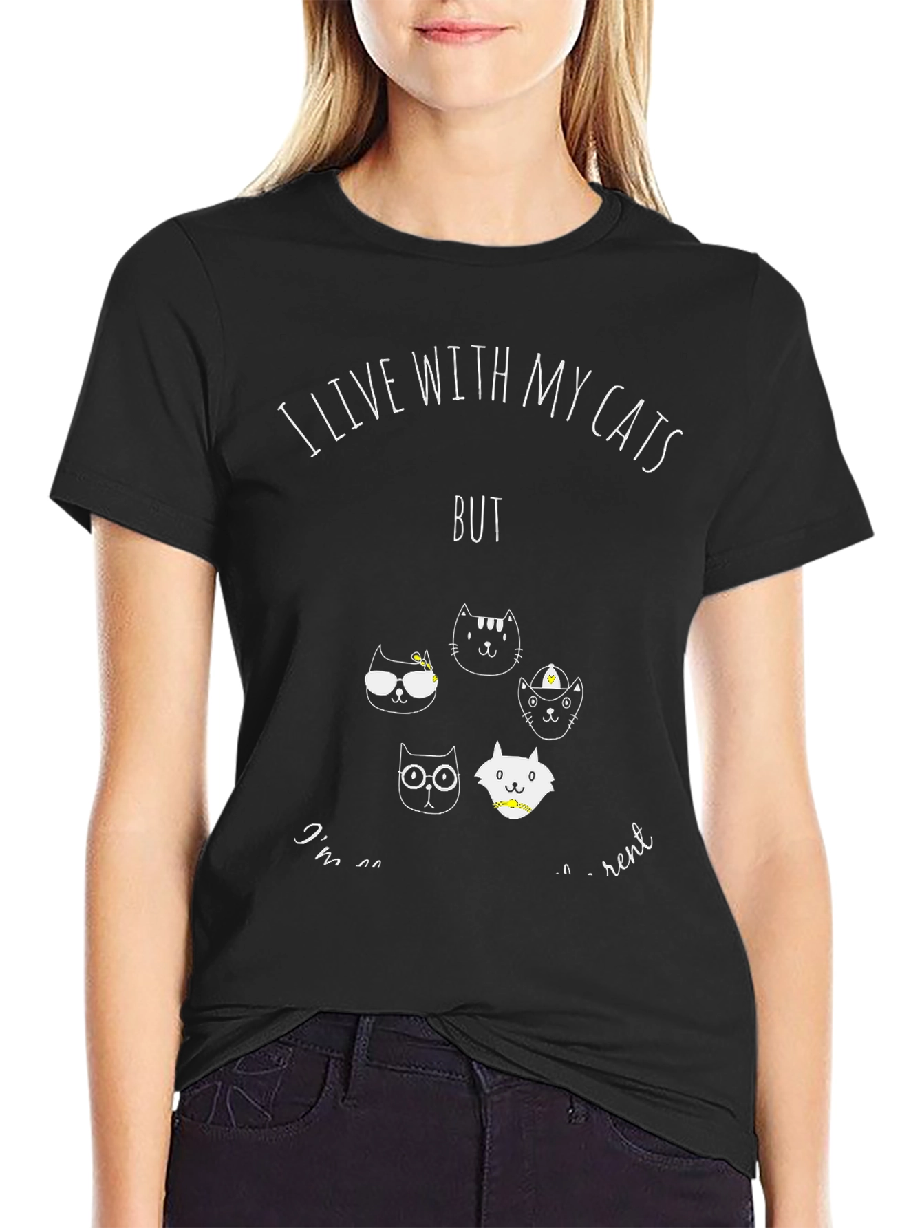I Live With My Cats T-Shirt