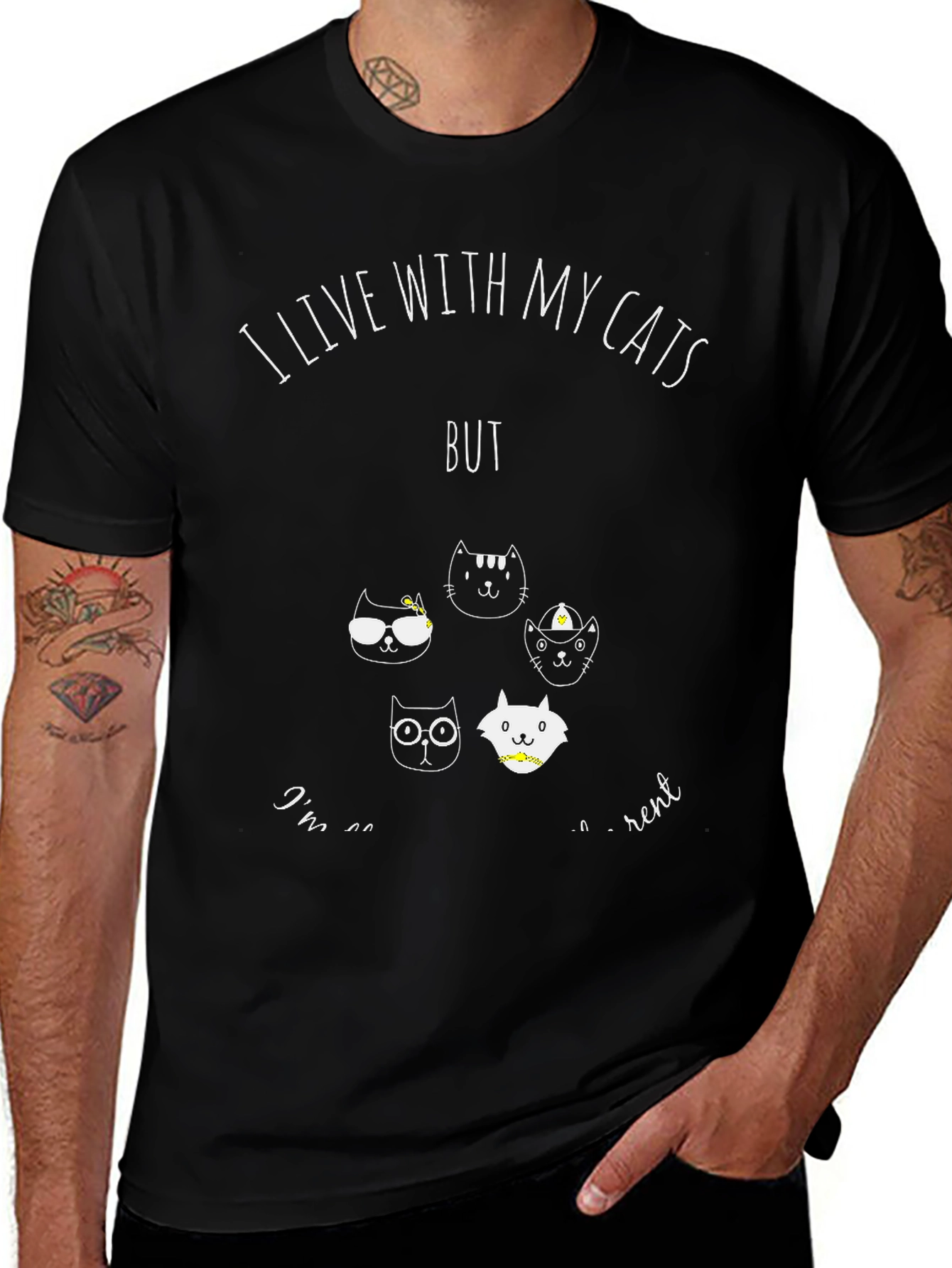 I Live With My Cats T-Shirt