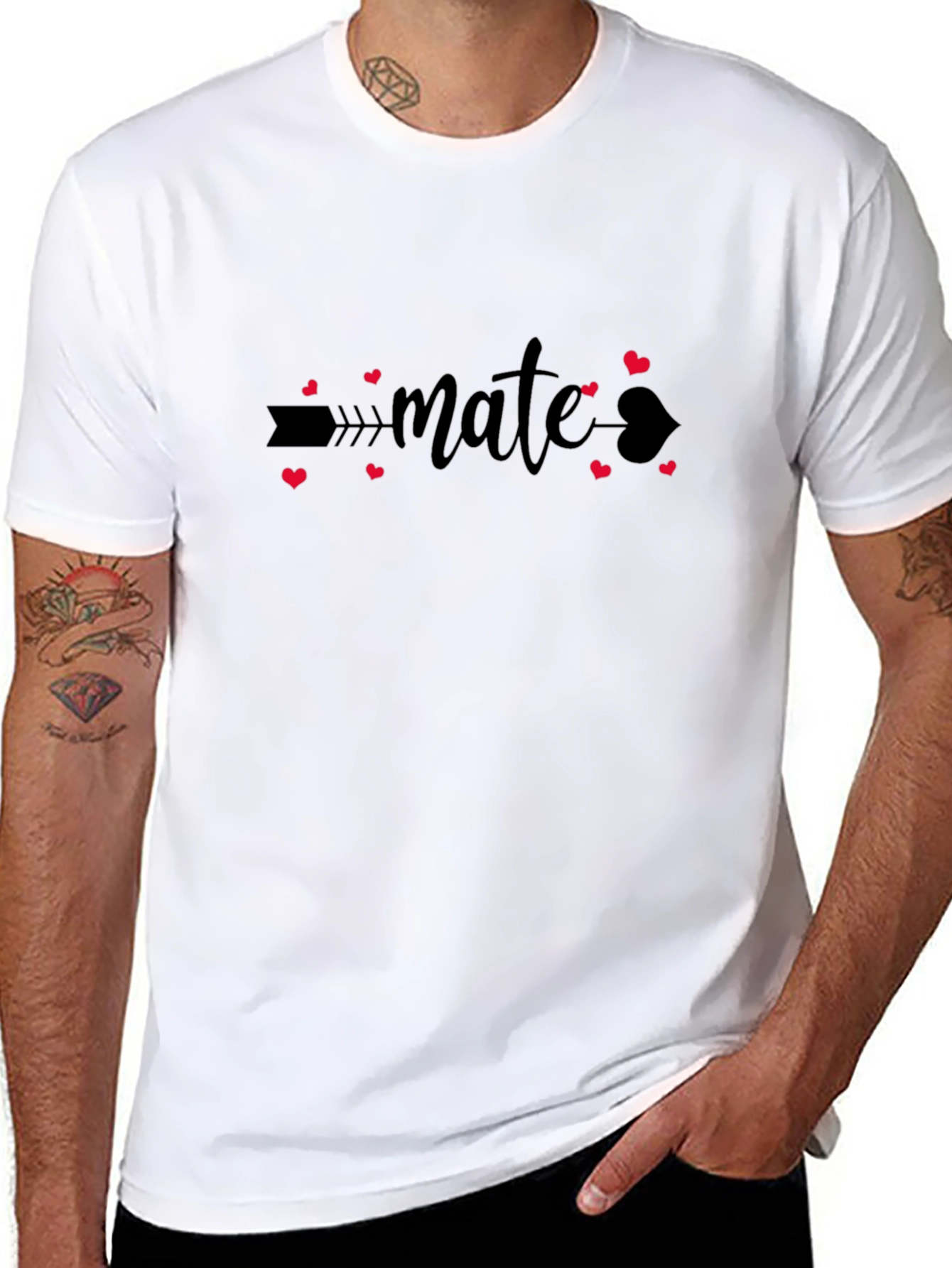 Mate Heart Arrow Black T-Shirt