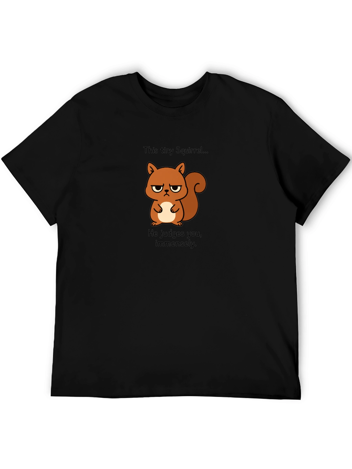 Grumpy Squirrel Graphic T-Shirt - He Judges You!