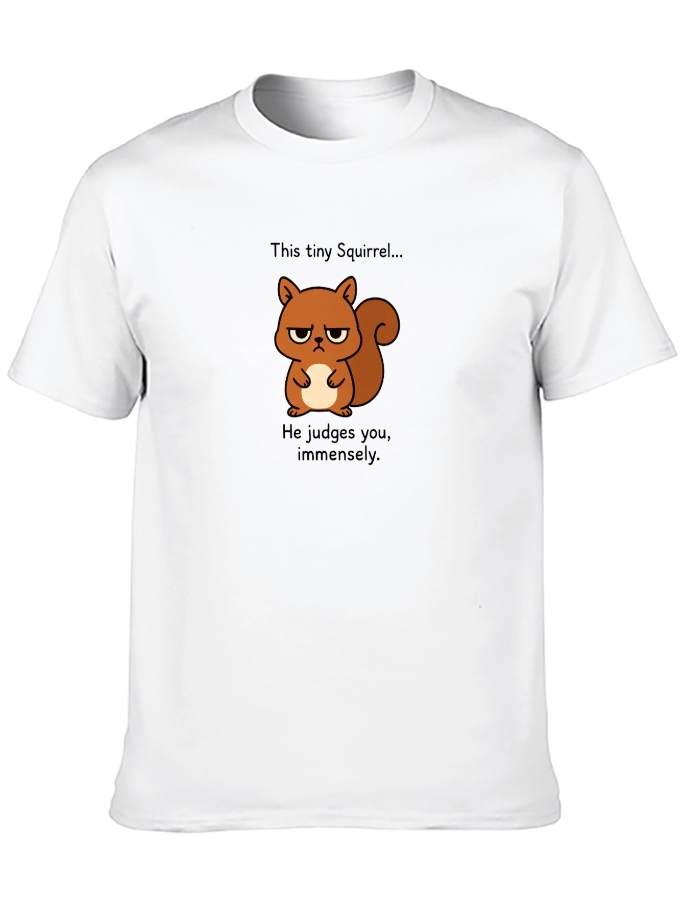Grumpy Squirrel Graphic T-Shirt - He Judges You!