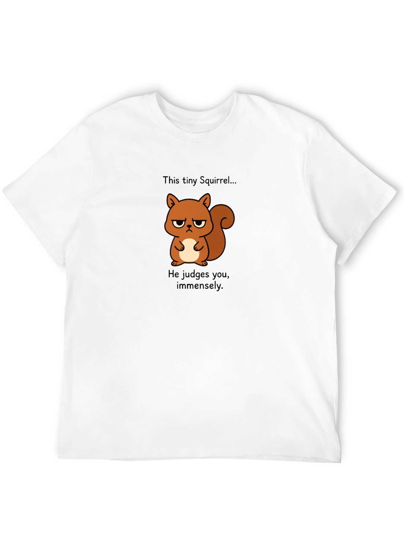 Grumpy Squirrel Graphic T-Shirt - He Judges You!