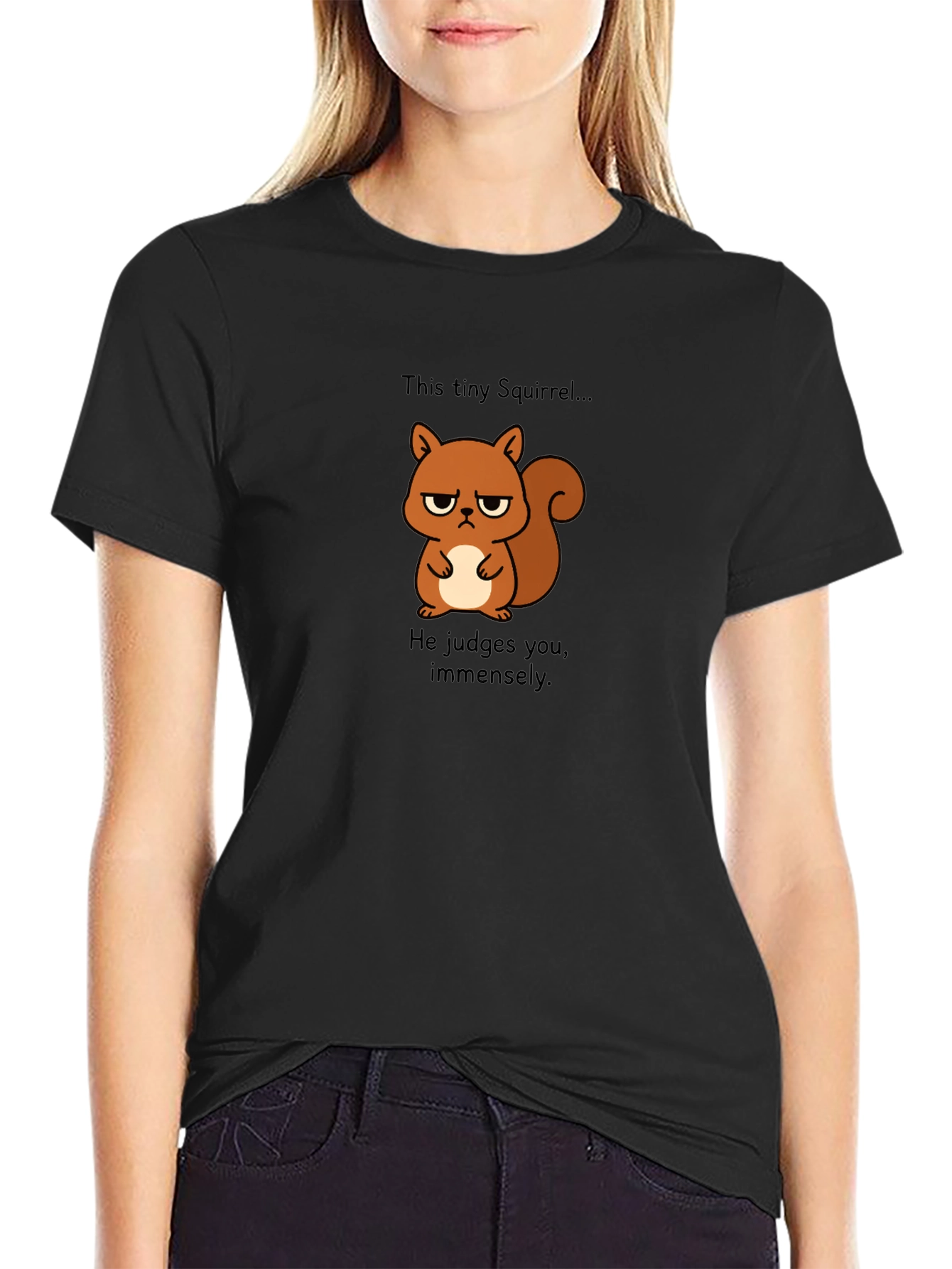 Grumpy Squirrel Graphic T-Shirt - He Judges You!