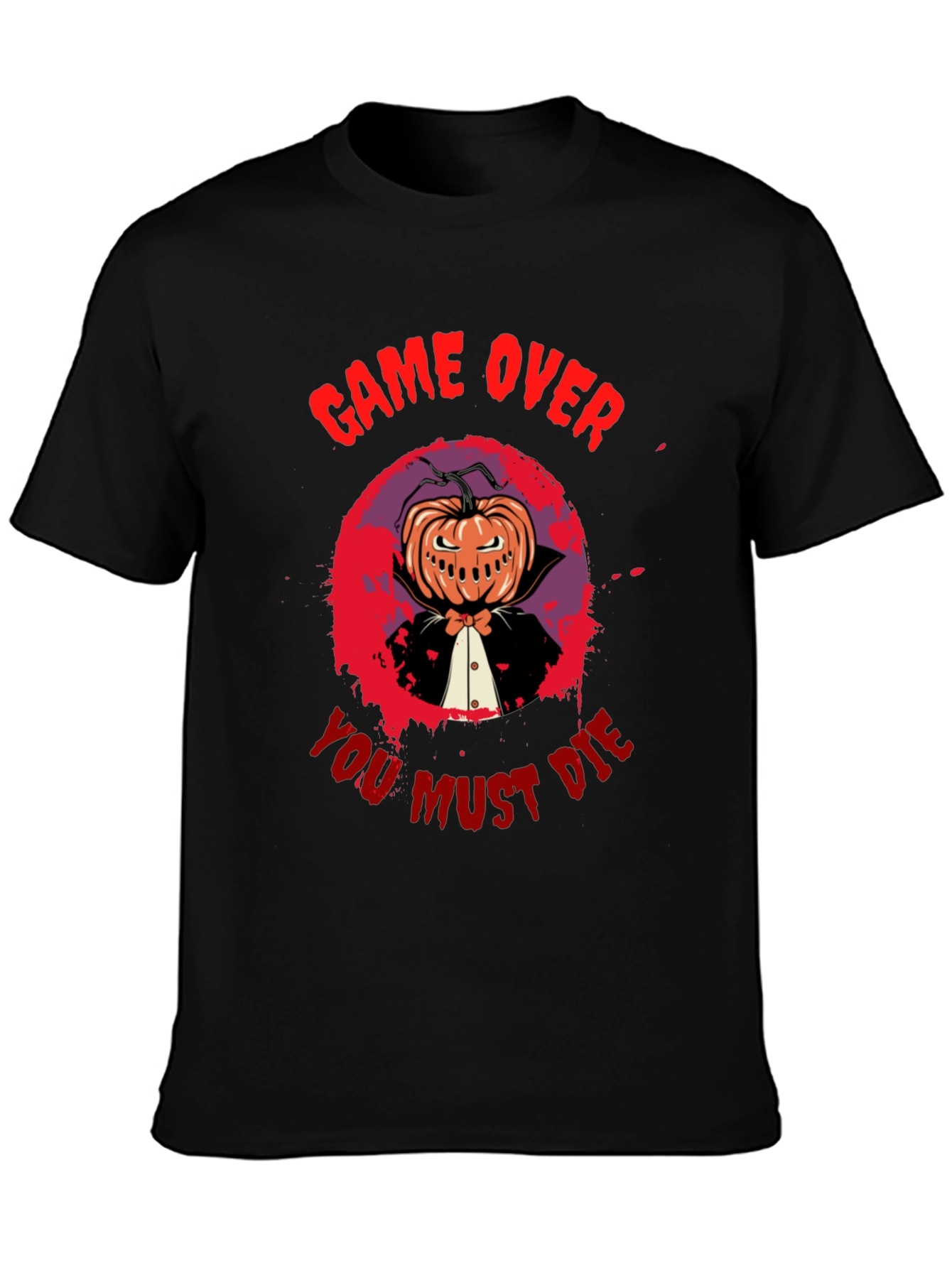 Game Over You Must Die Halloween Pumpkin T-Shirt