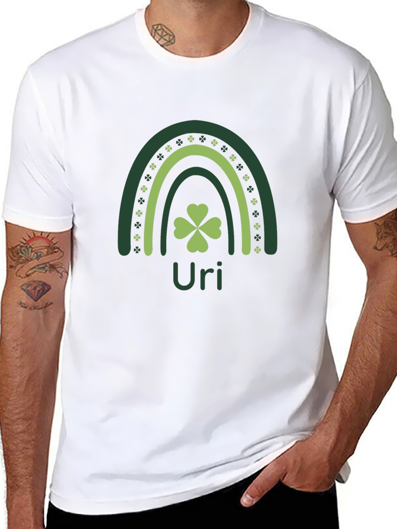 St. Patricks Day Rainbow Clover Personalized T-Shirt