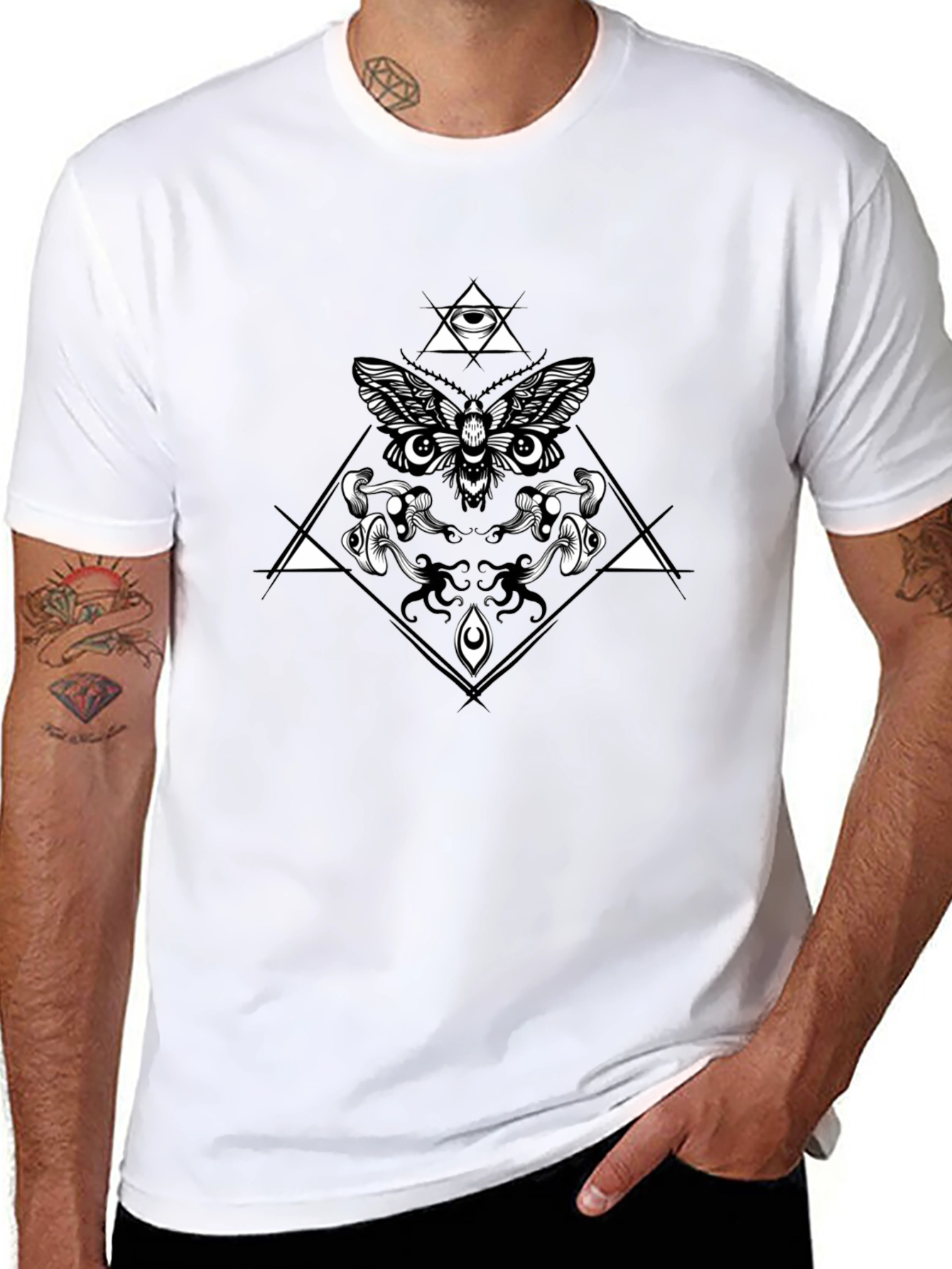 Moth Eye T-Shirt - Geometric Occult Design