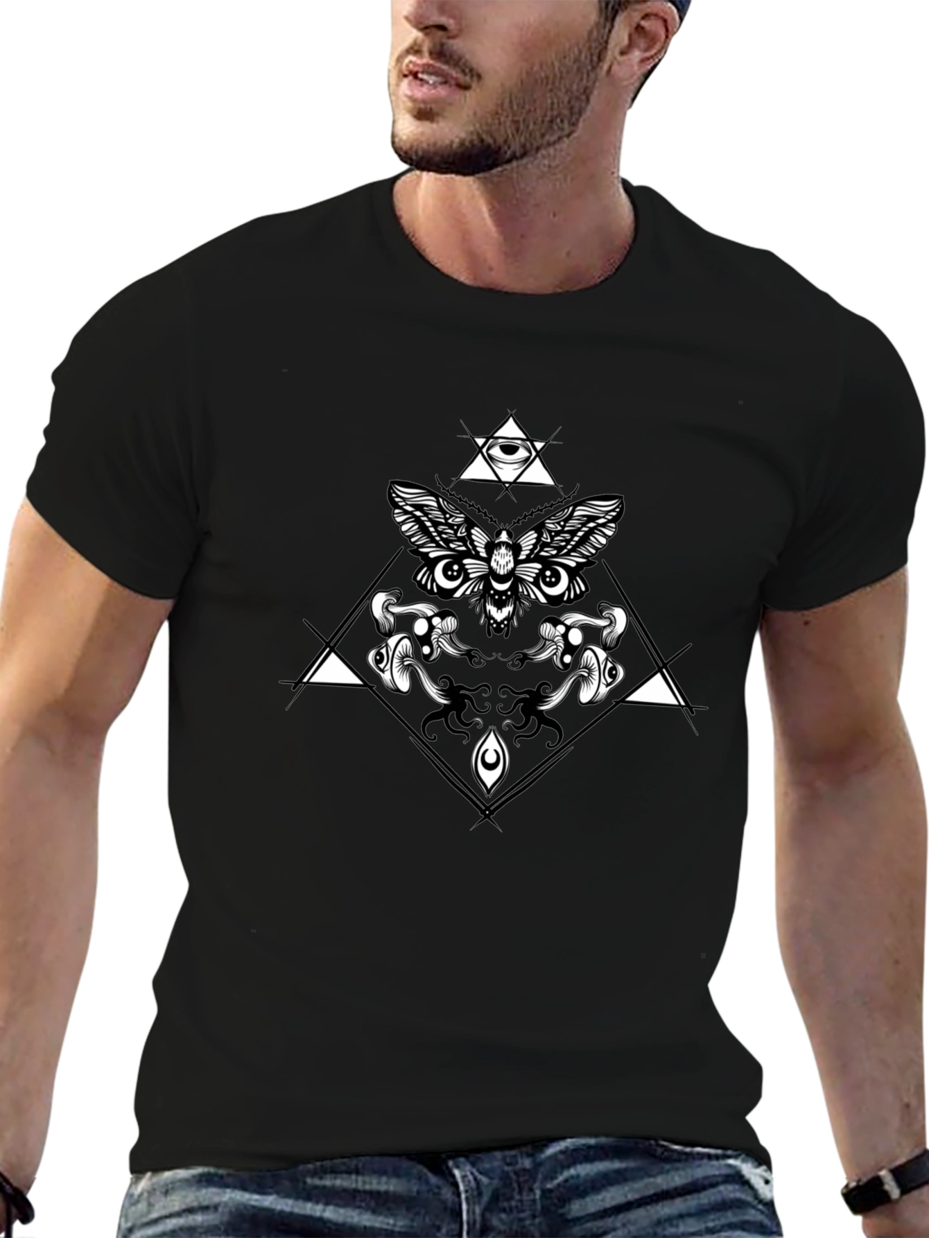 Moth Eye T-Shirt - Geometric Occult Design