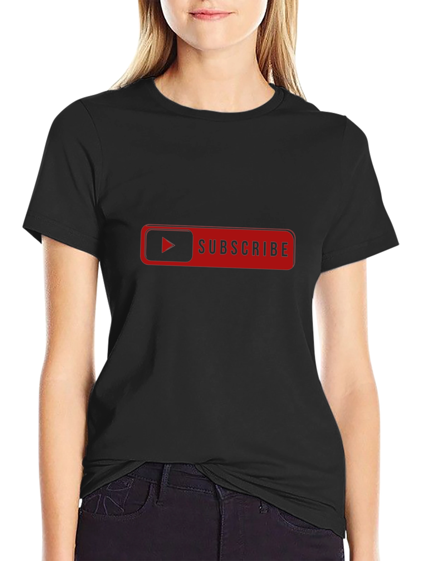 Subscribe Graphic Tee - Black Cotton T-Shirt