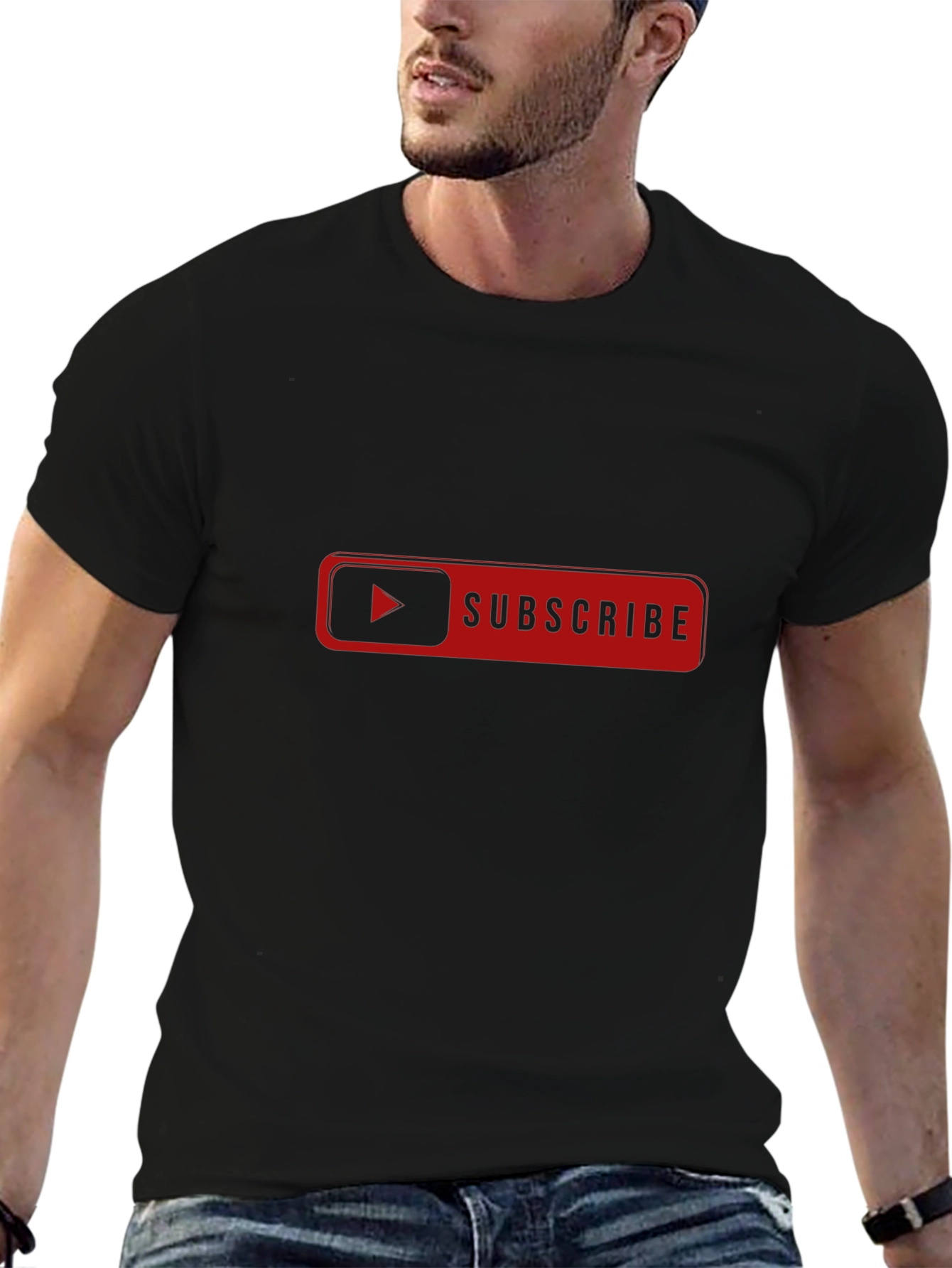 Subscribe Graphic Tee - Black Cotton T-Shirt