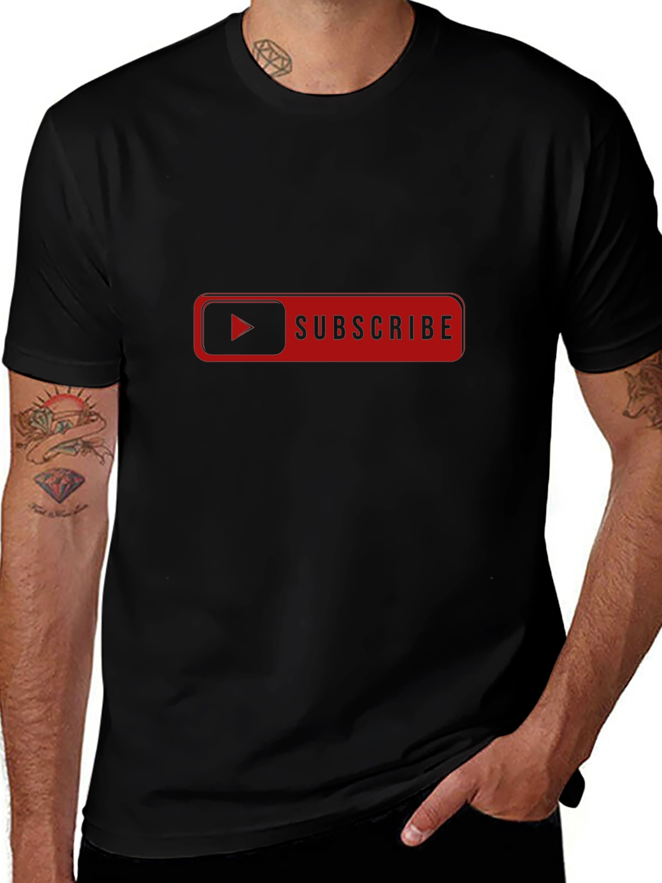 Subscribe Graphic Tee - Black Cotton T-Shirt