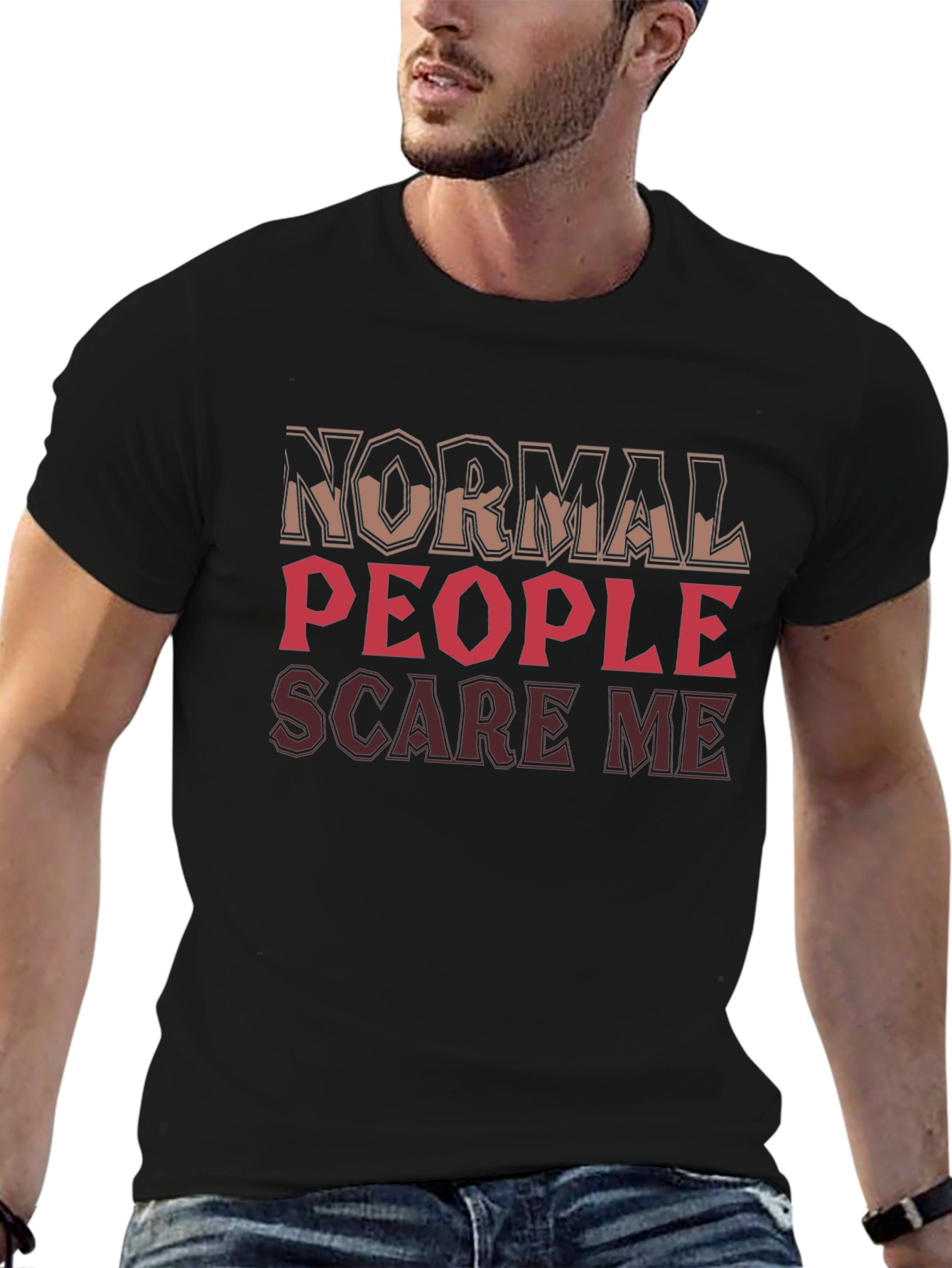 Normal People Scare Me Black T-Shirt