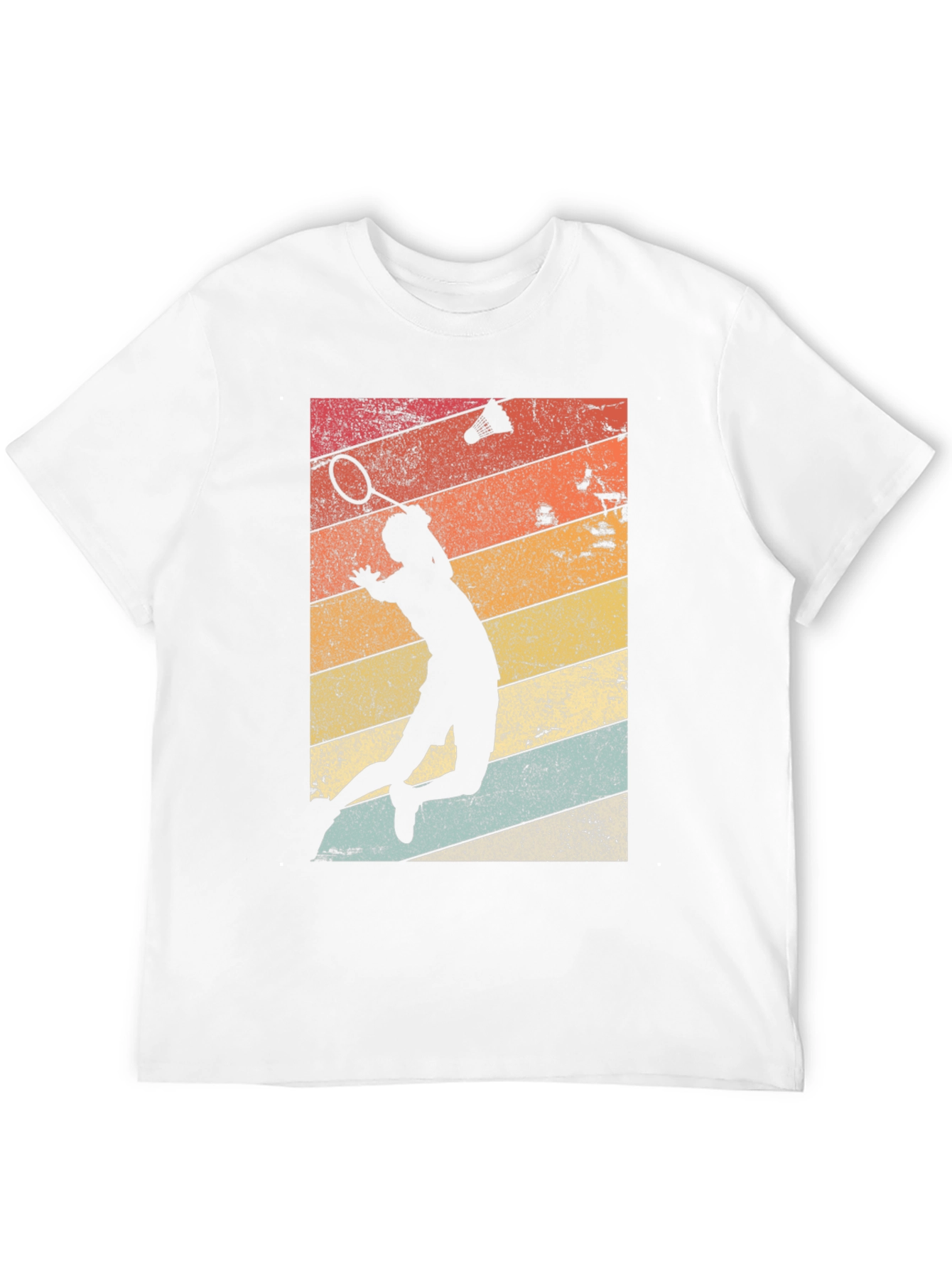 Retro Badminton Player Graphic T-Shirt
