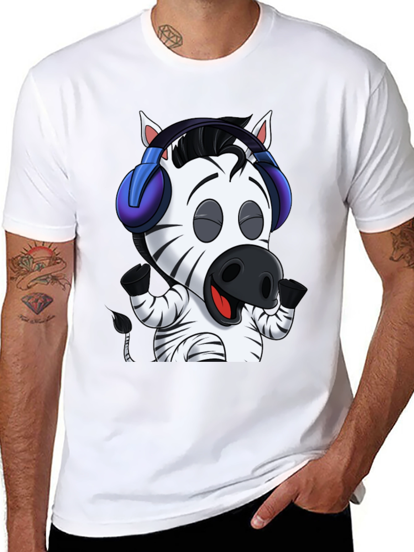 Zebra DJ Graphic T-Shirt