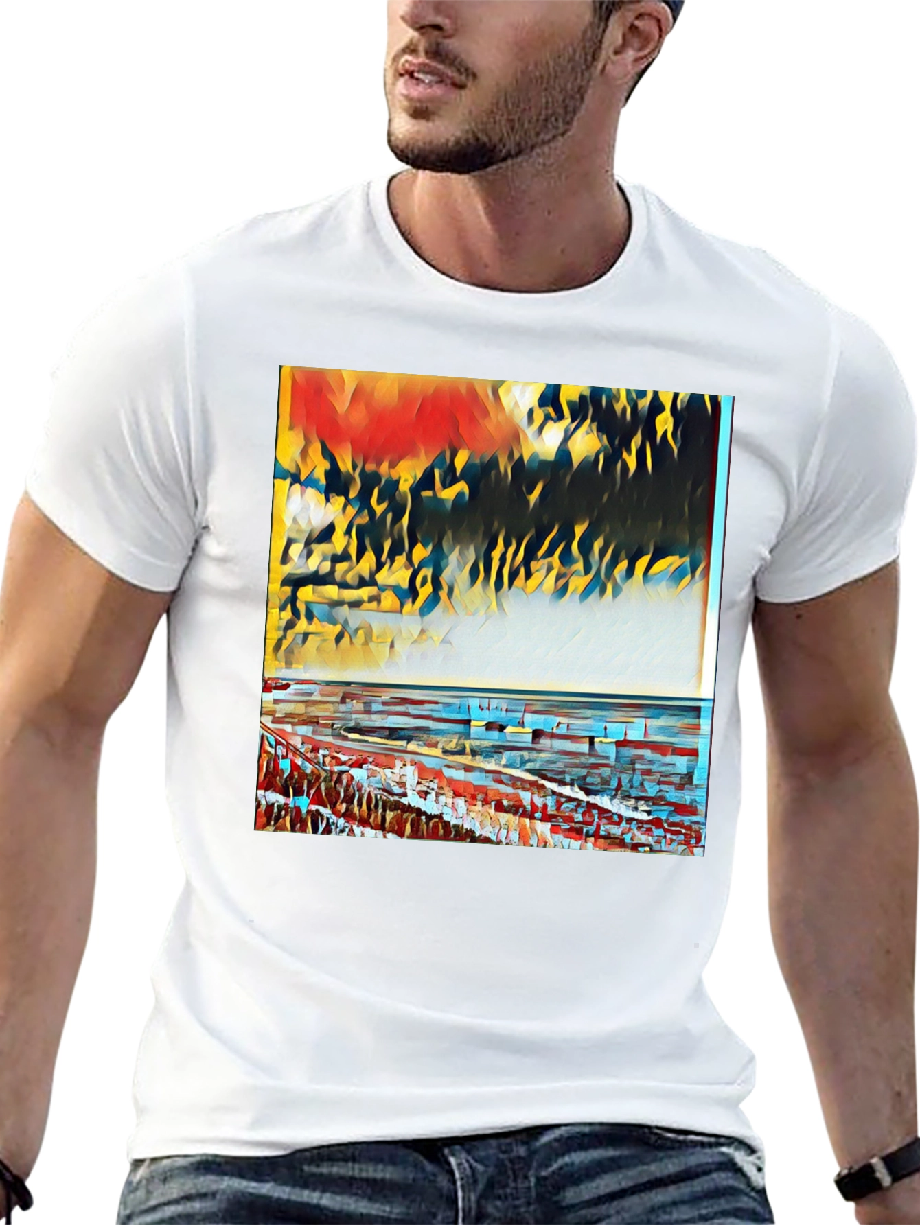 Abstract Art Graphic Tee - Black
