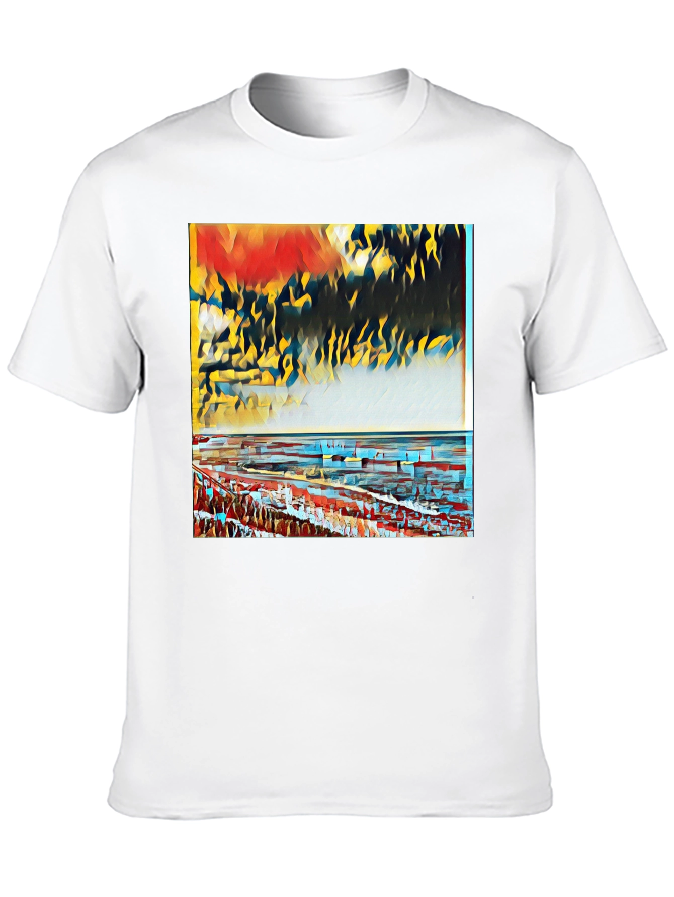 Abstract Art Graphic Tee - Black