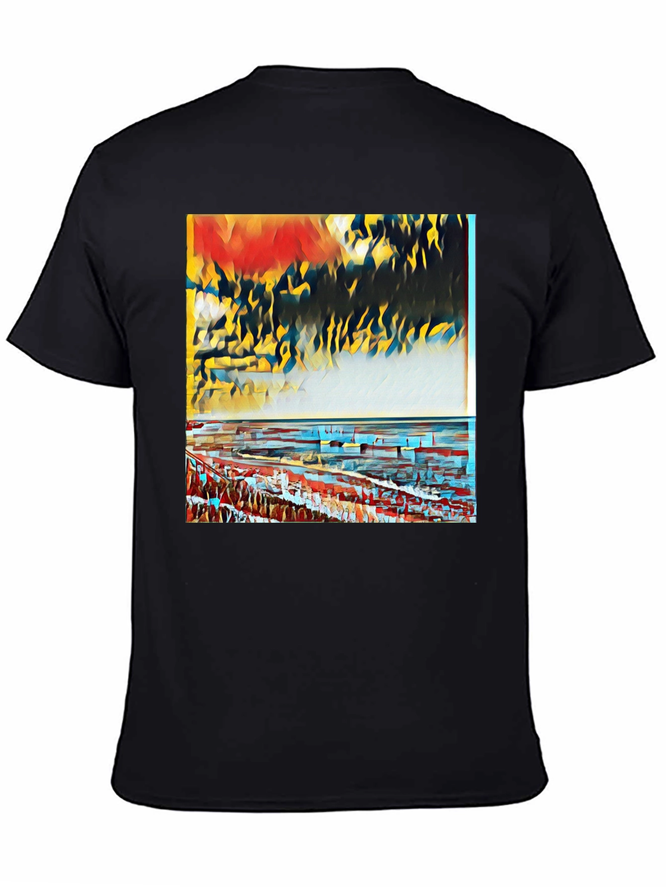 Abstract Art Graphic Tee - Black