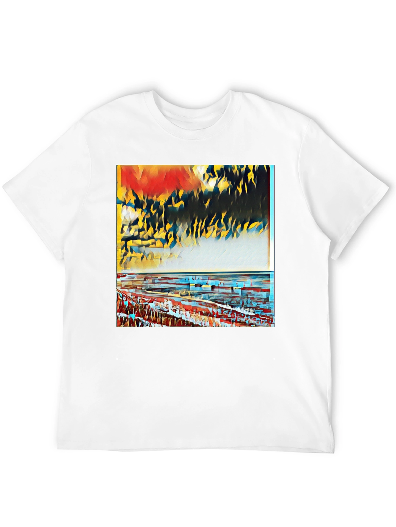 Abstract Art Graphic Tee - Black