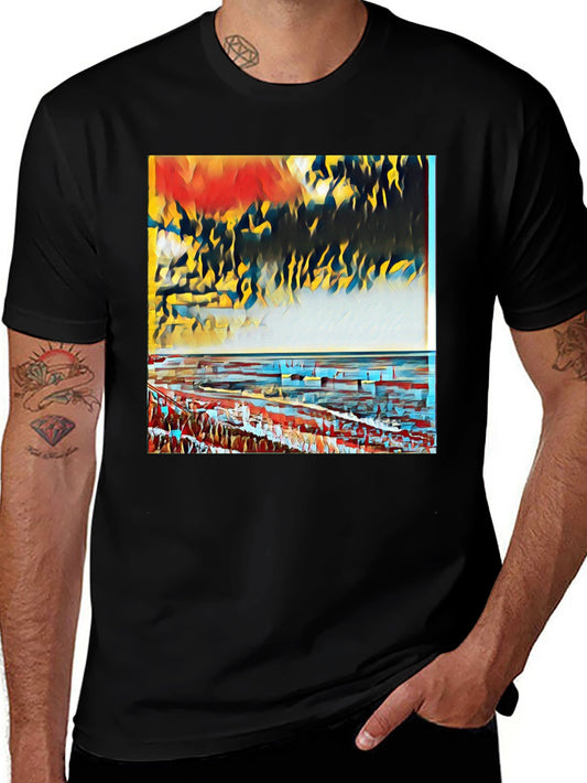 Abstract Art Graphic Tee - Black