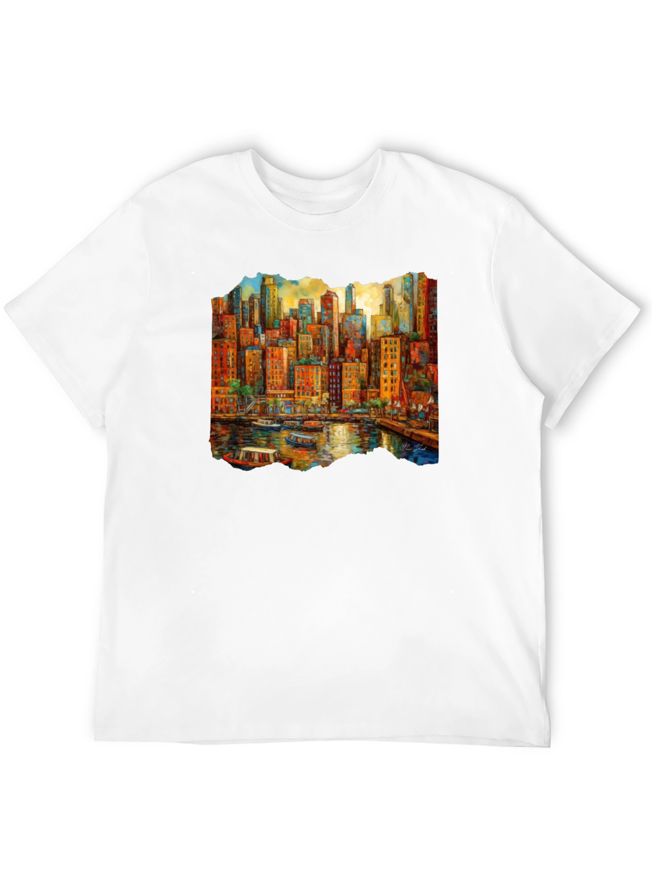 Cityscape Art Black T-Shirt