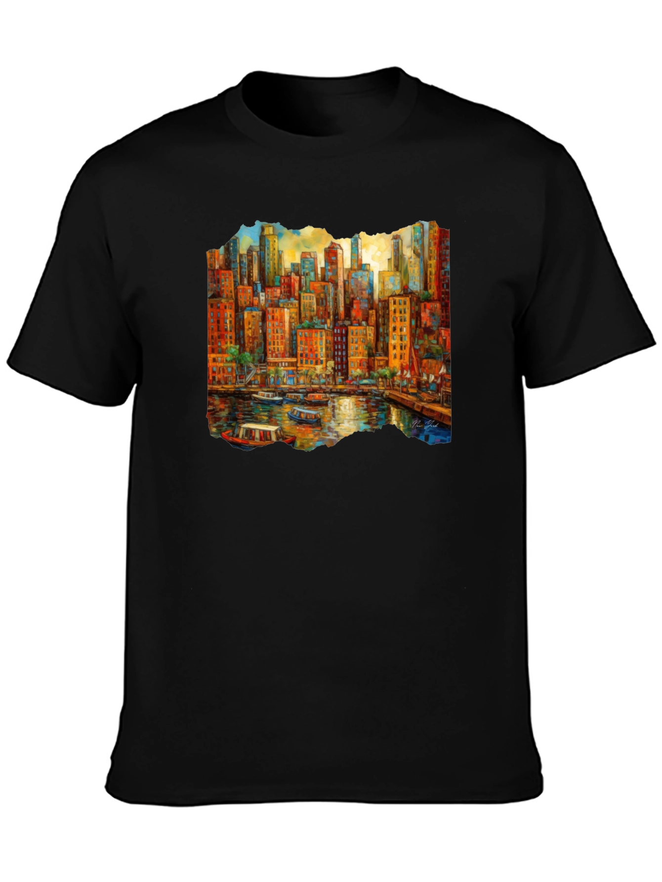 Cityscape Art Black T-Shirt