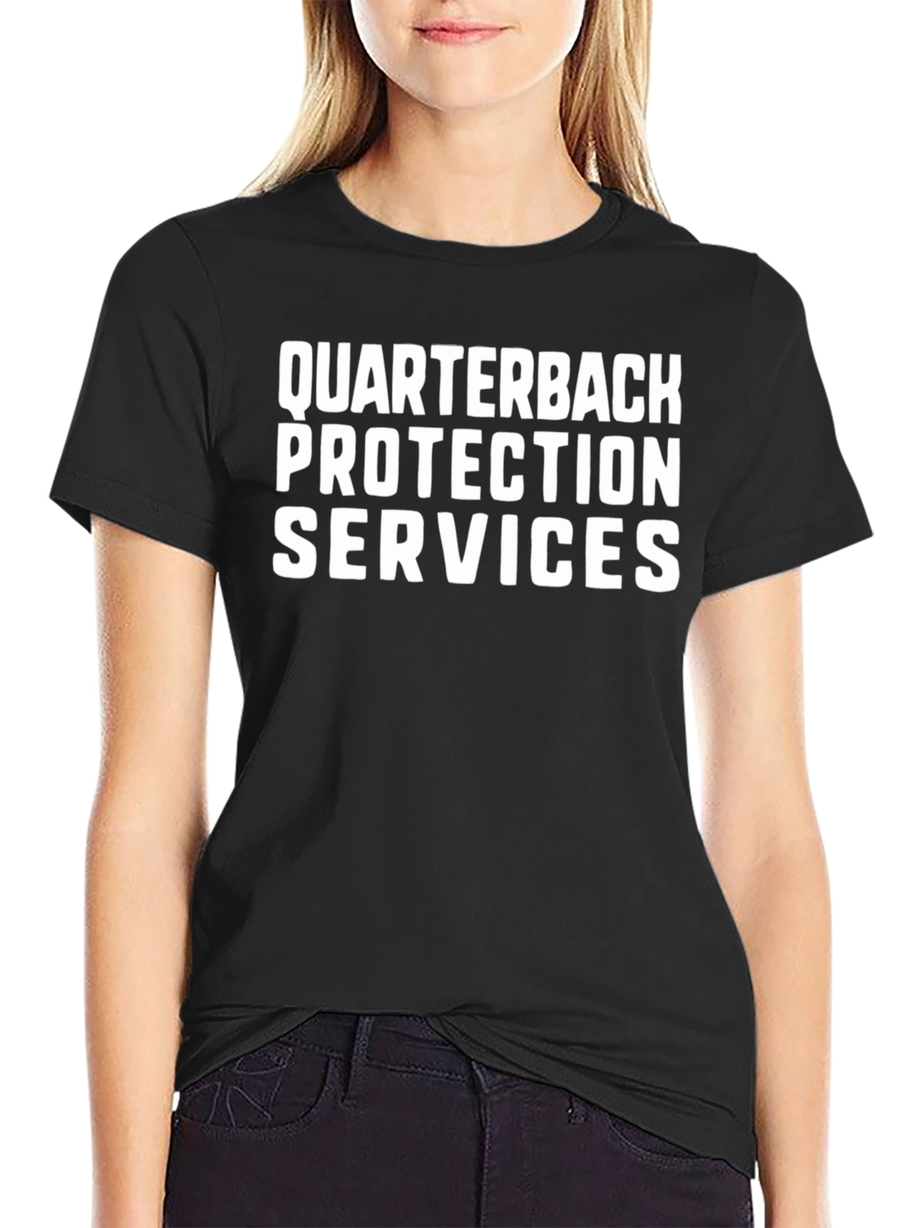 Quarterback Protection Services Black T-Shirt
