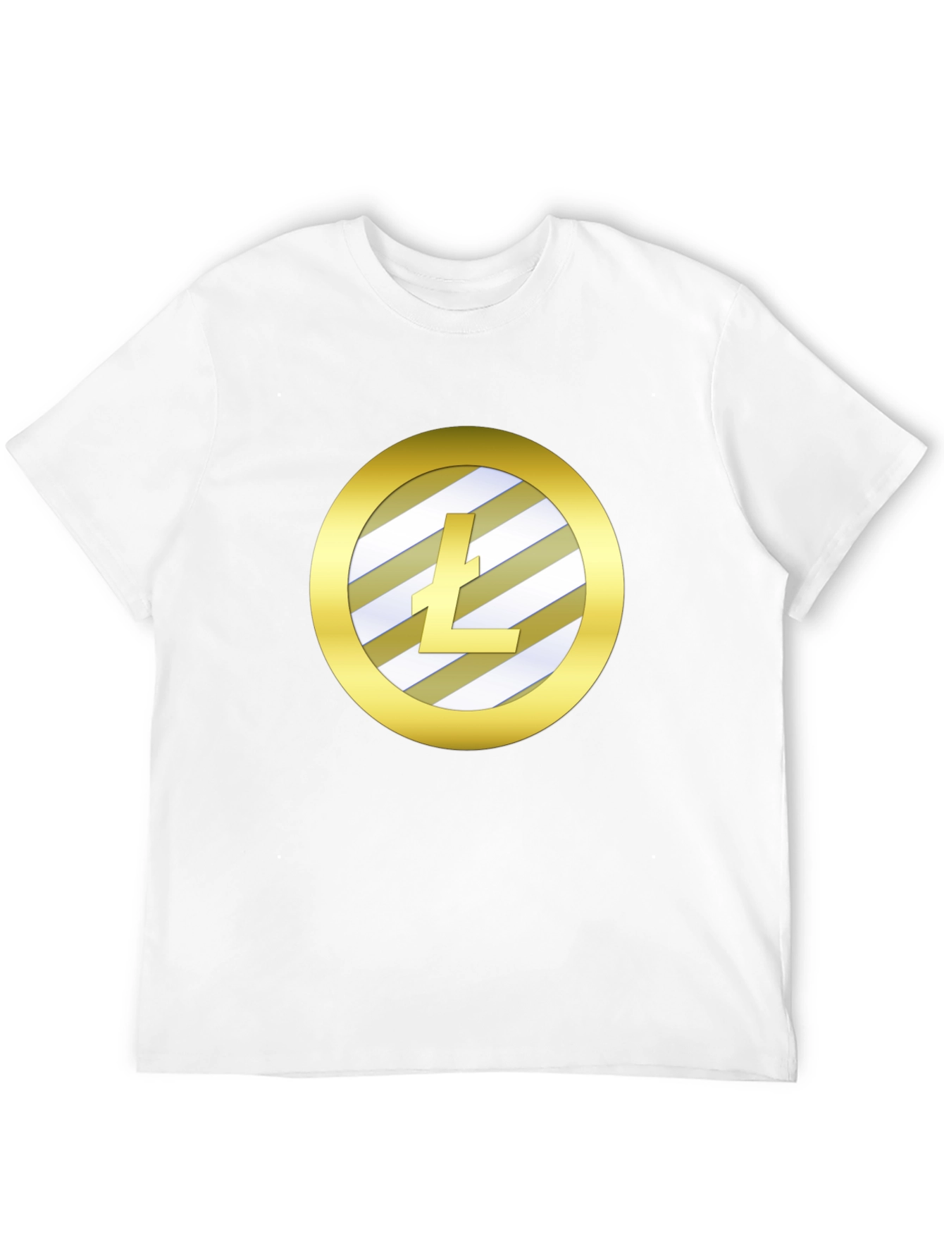 Litecoin Crypto Gold Round Graphic Black T-Shirt