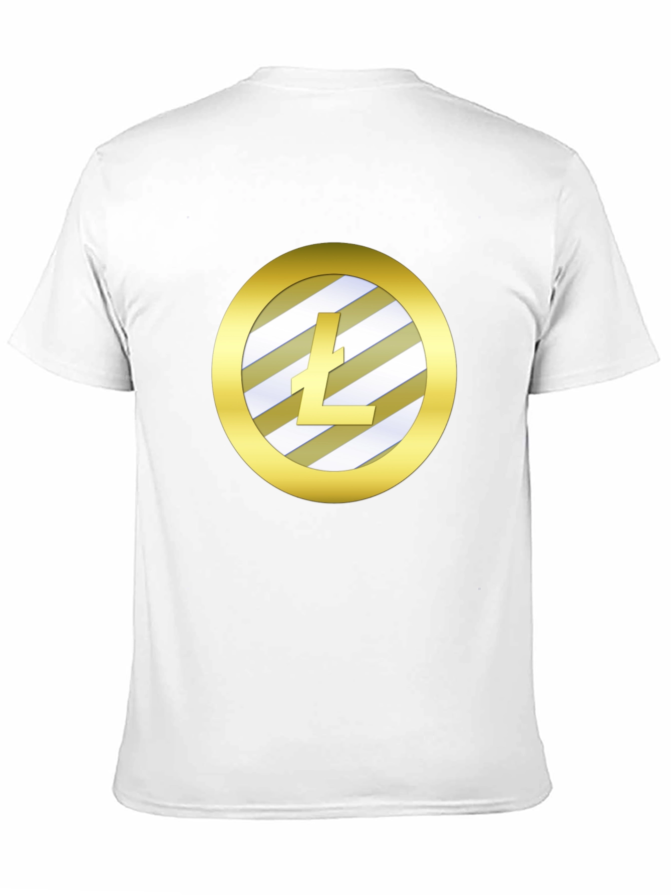 Litecoin Crypto Gold Round Graphic Black T-Shirt