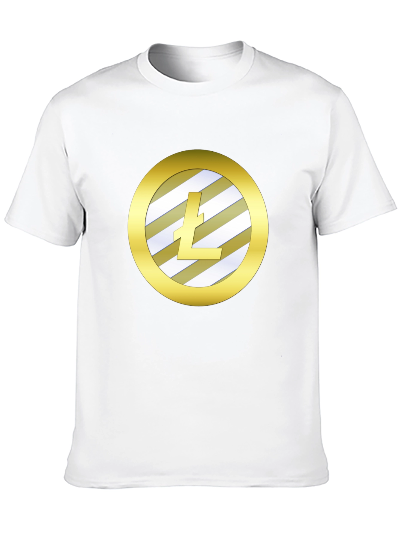 Litecoin Crypto Gold Round Graphic Black T-Shirt