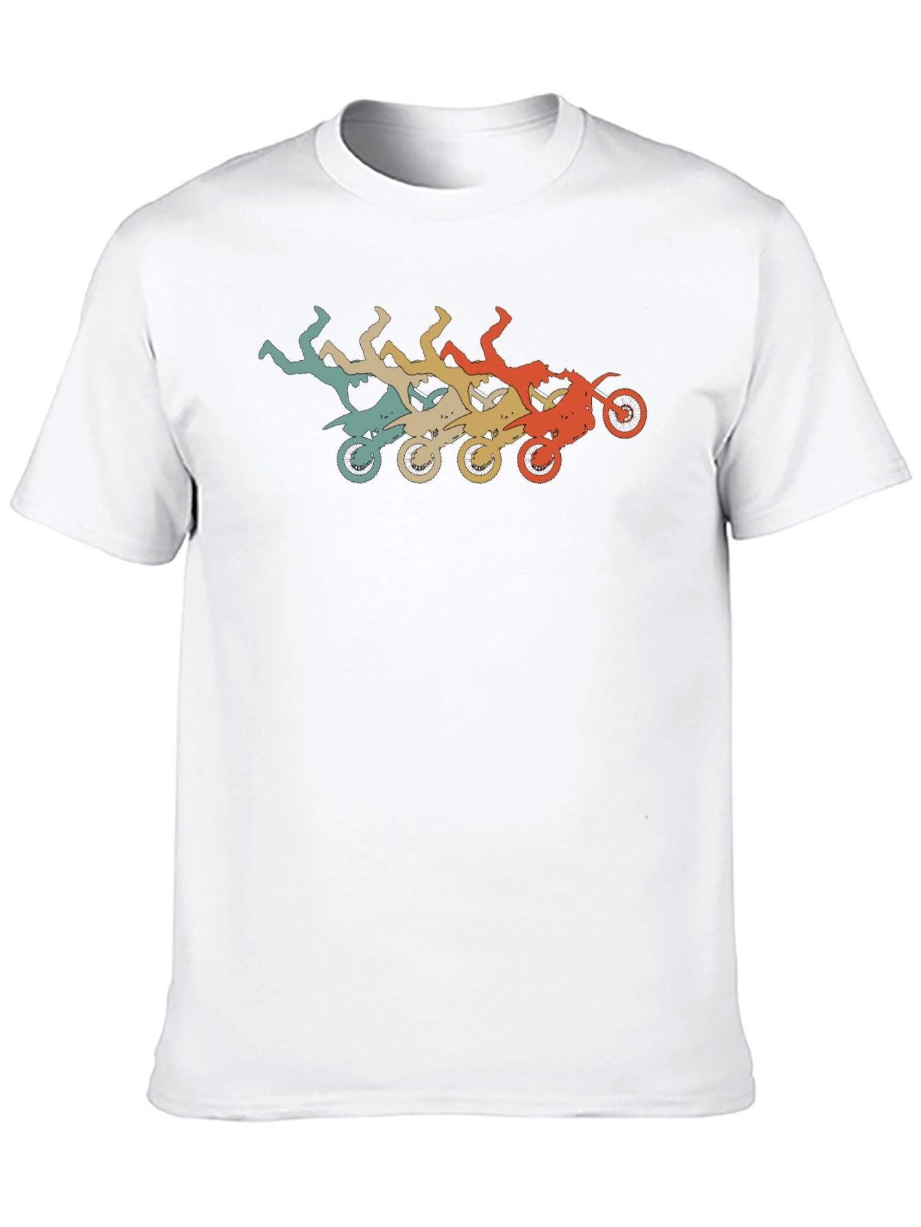 Retro Motocross Stunt Black T-Shirt