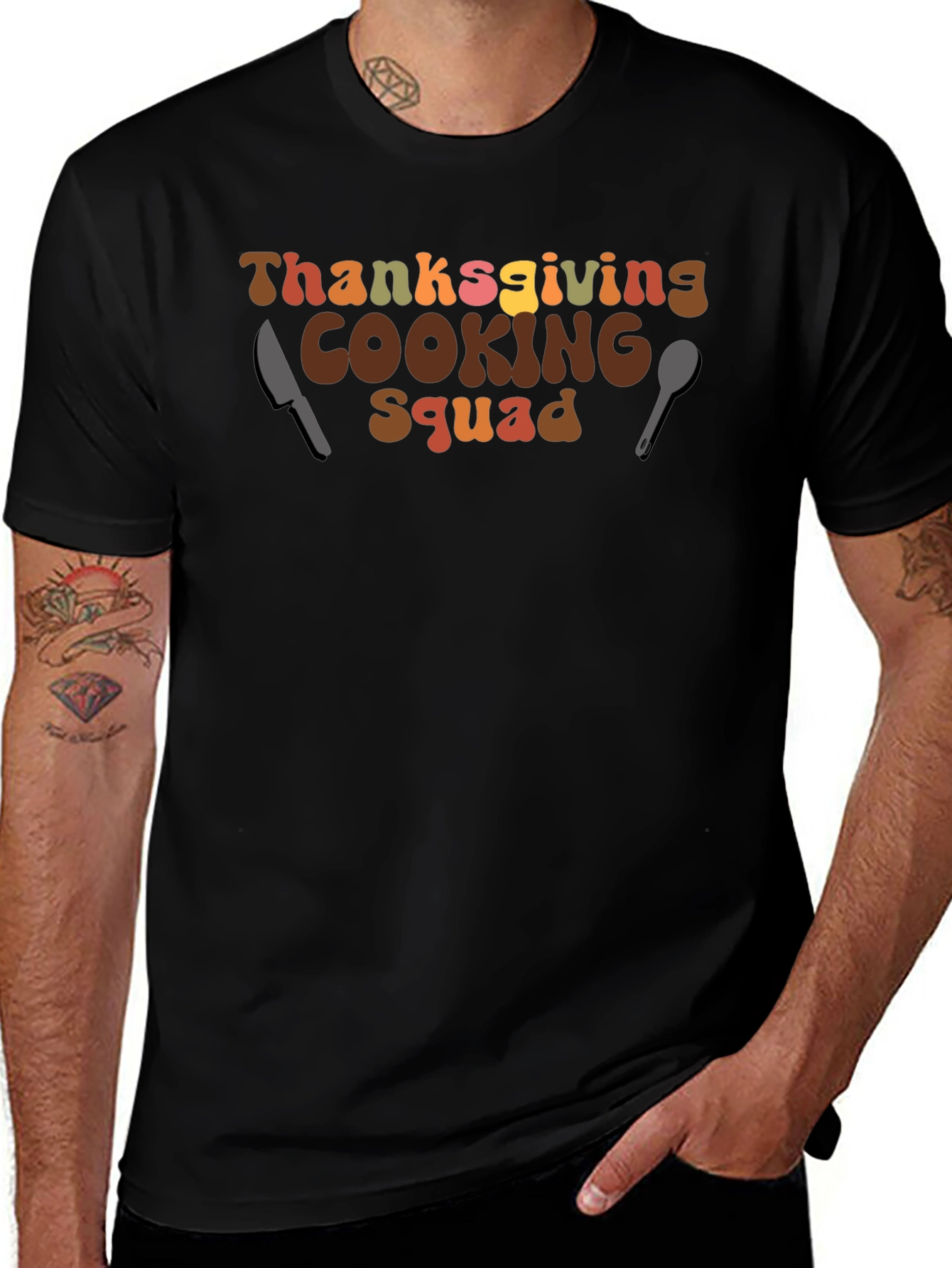 Thanksgiving Cooking Squad T-Shirt Retro Thanksgiving Tee