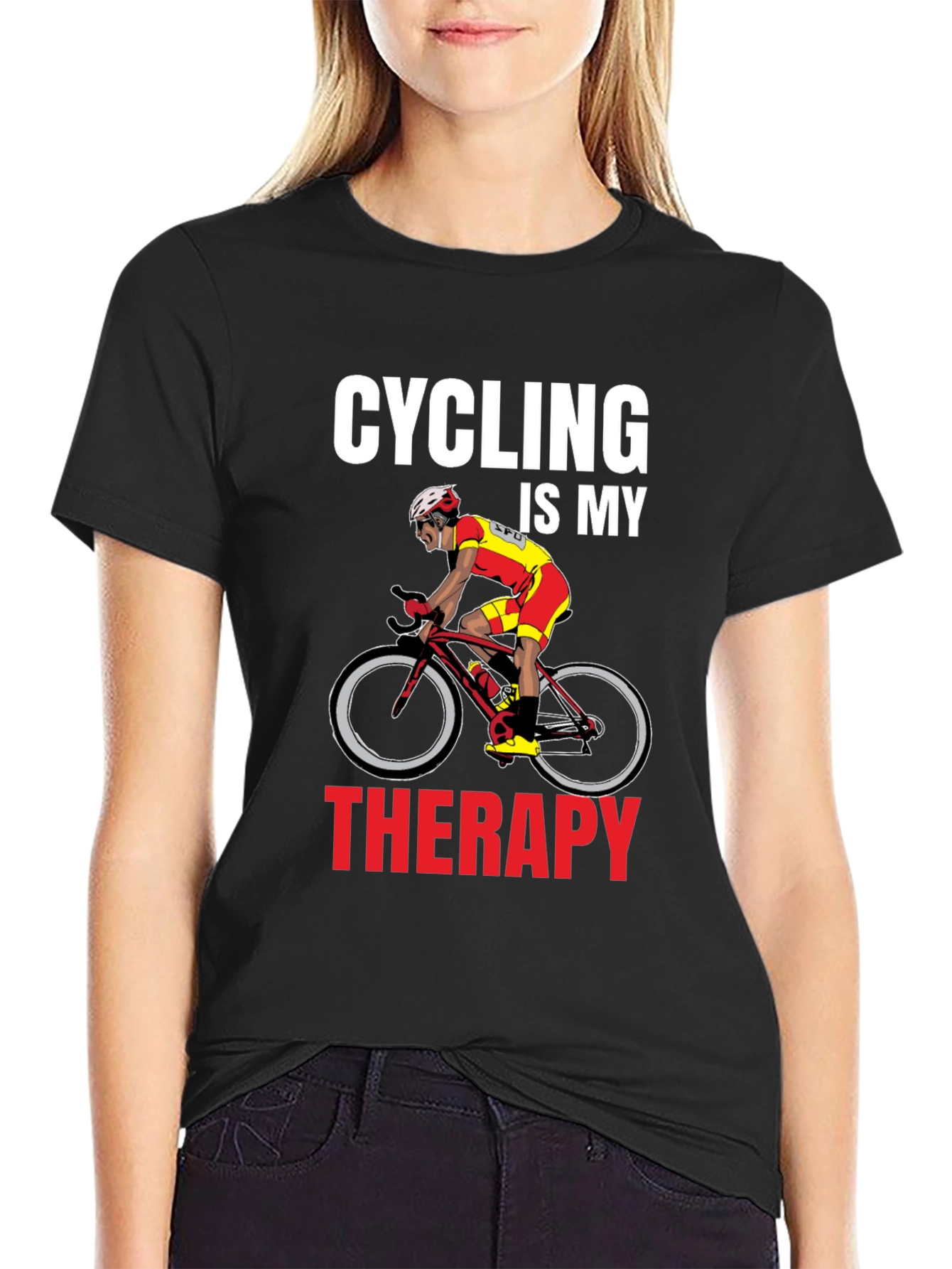 Cycling Is My Therapy Graphic T-Shirt
