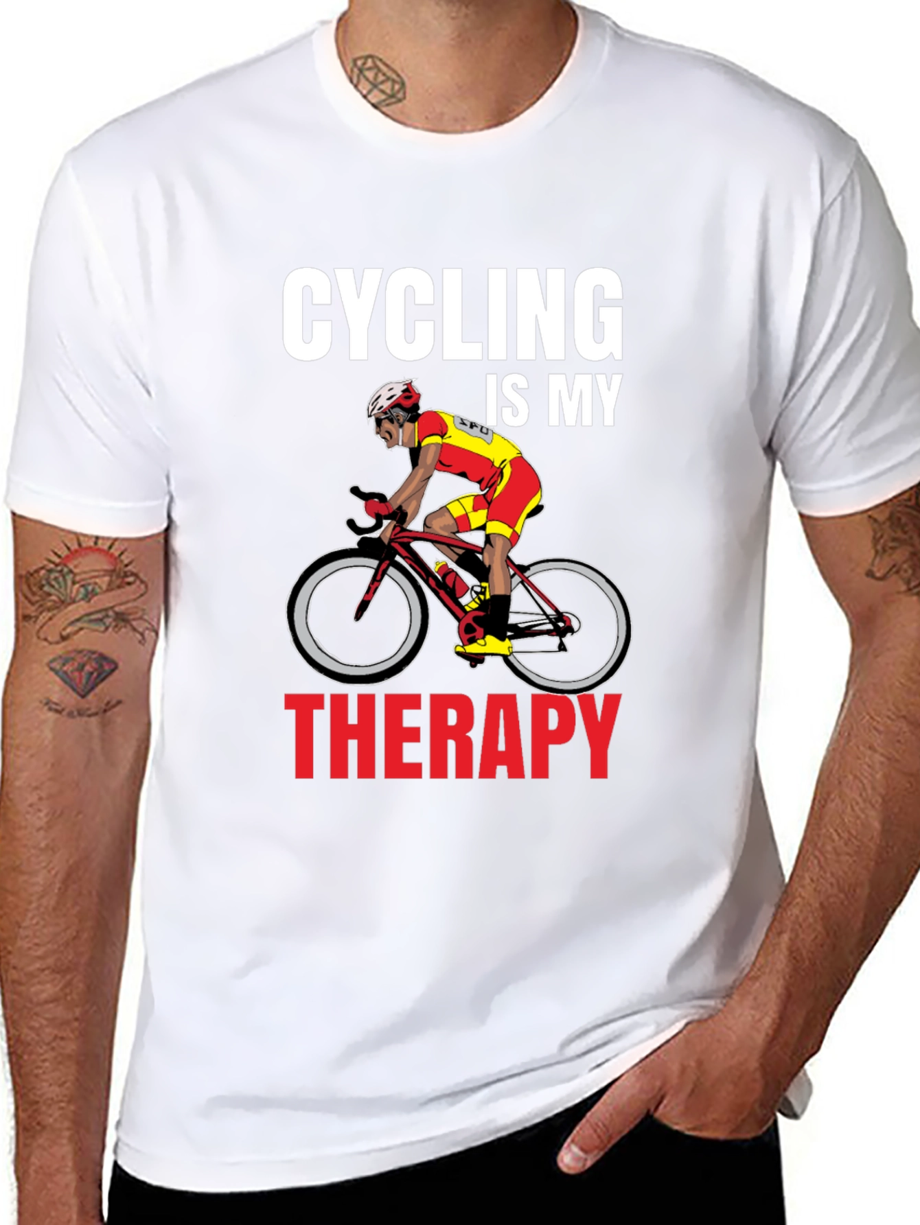 Cycling Is My Therapy Graphic T-Shirt