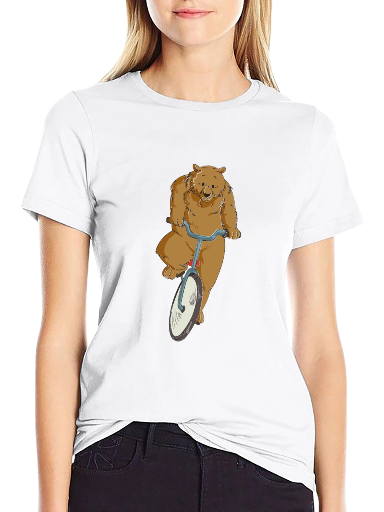 Bear on a Bike Graphic T-Shirt