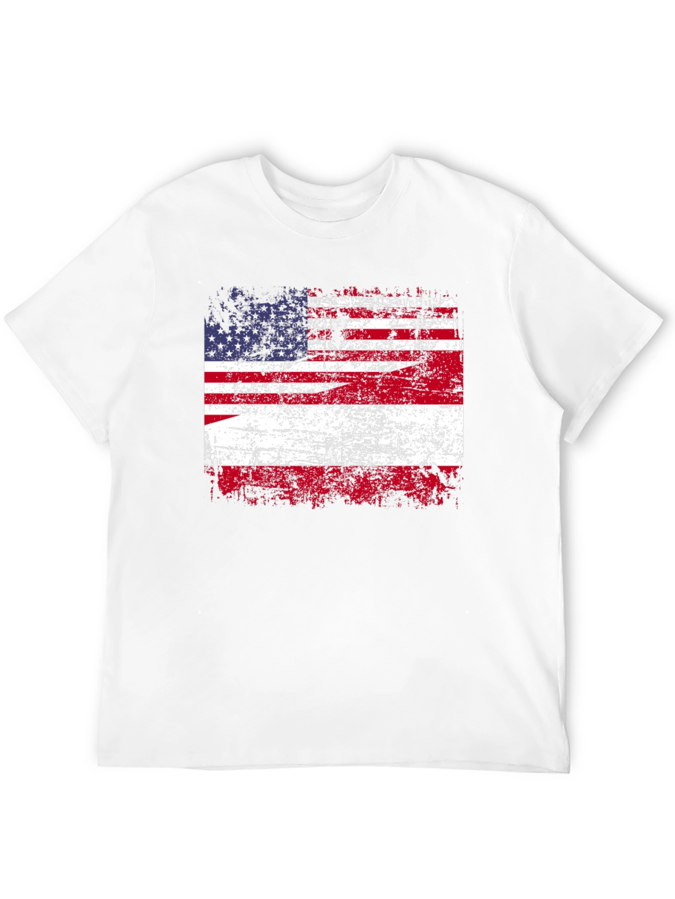 Distressed American Flag Graphic Tee - Patriotic Style
