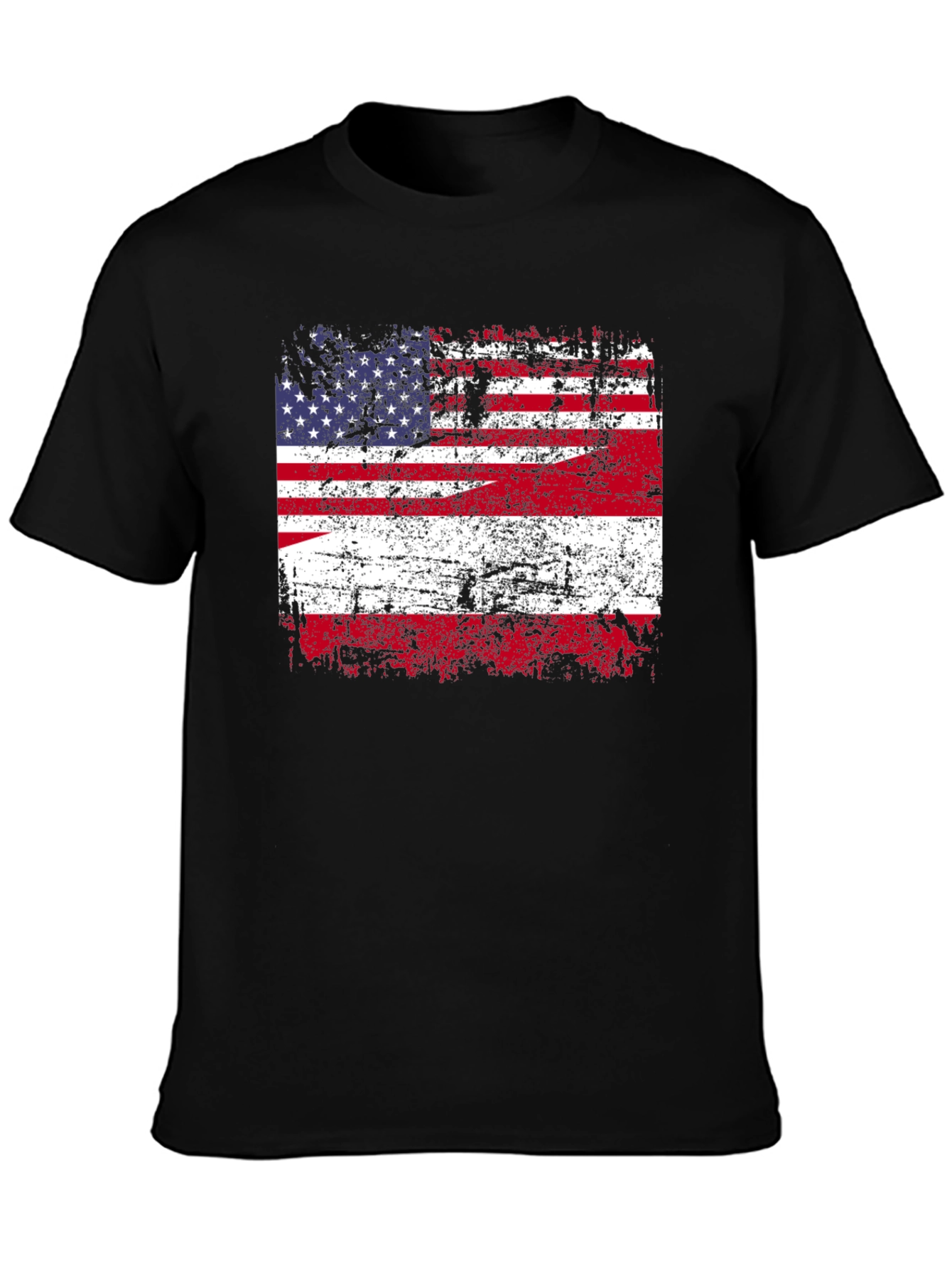 Distressed American Flag Graphic Tee - Patriotic Style