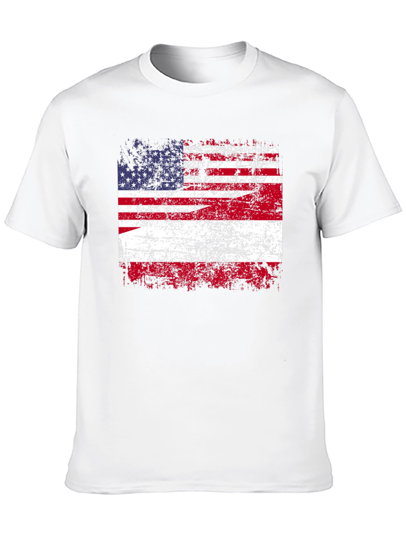 Distressed American Flag Graphic Tee - Patriotic Style