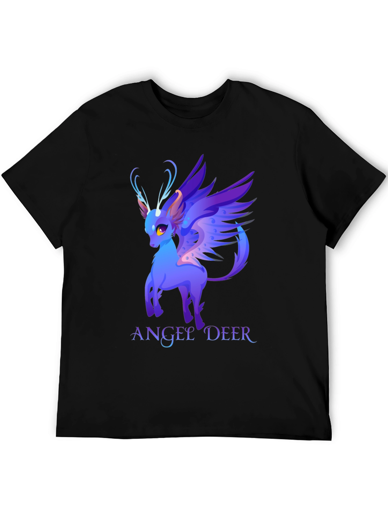 Angel Deer Graphic Tee - Fantasy Animal Shirt