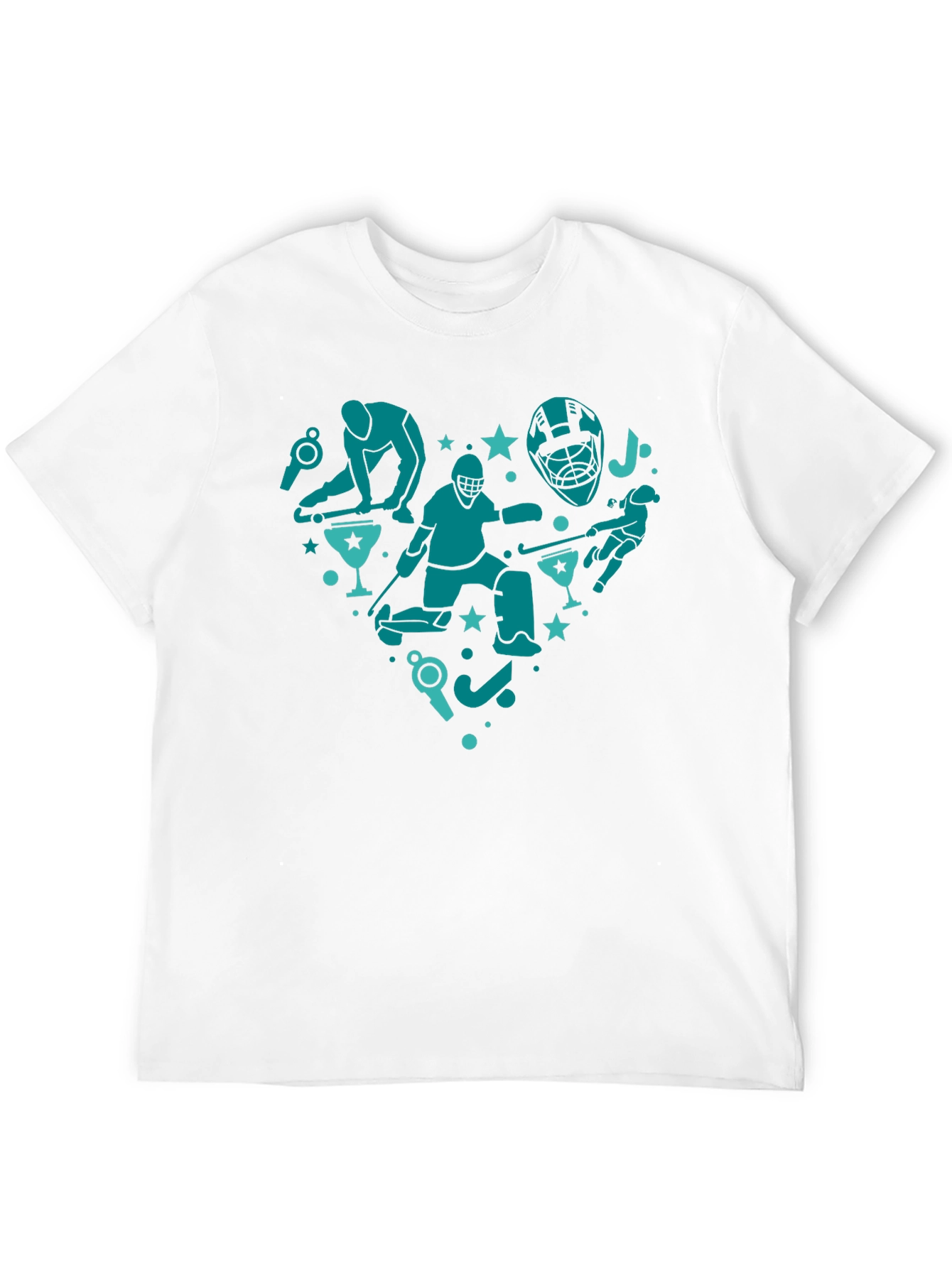 Hockey Heart Graphic T-Shirt - Black