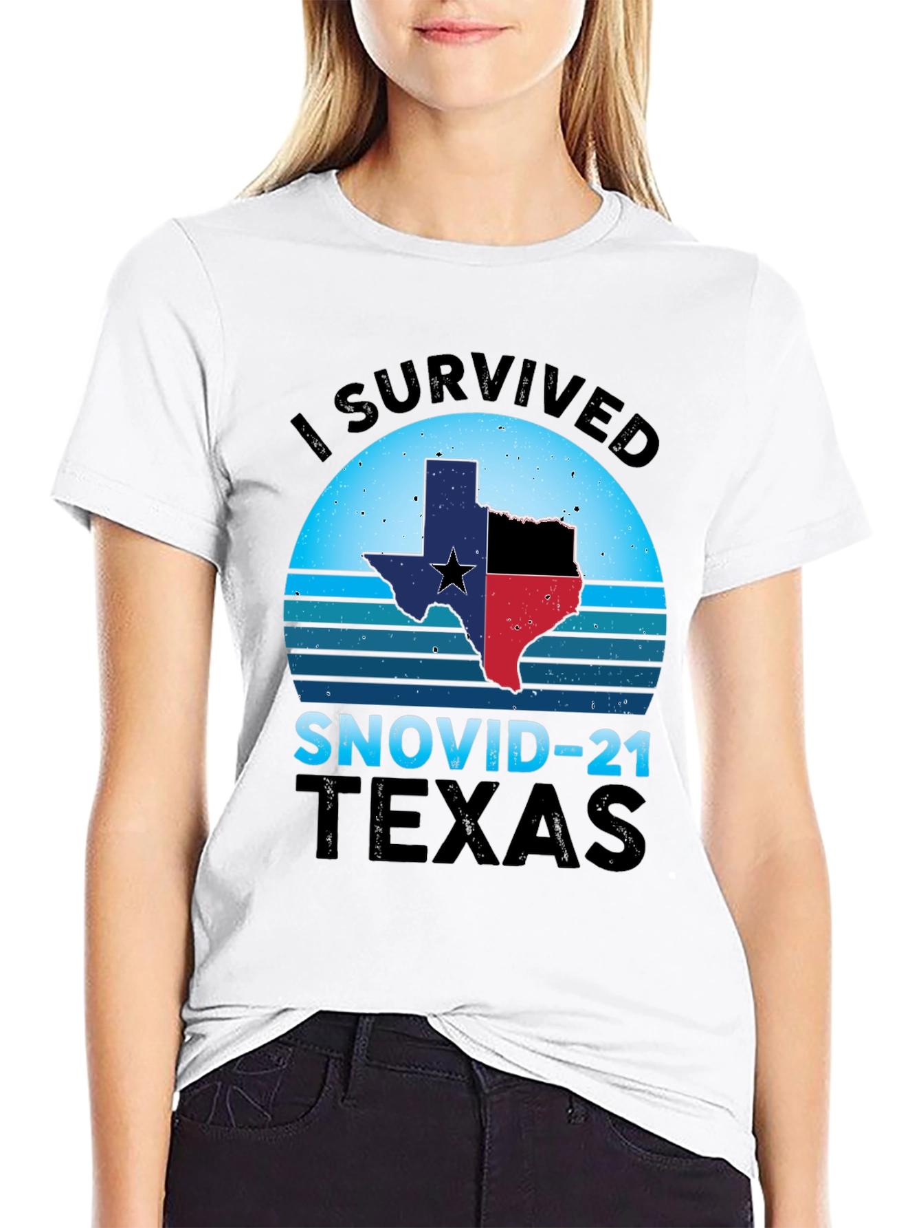 I Survived SNOVID-21 Texas Graphic Tee