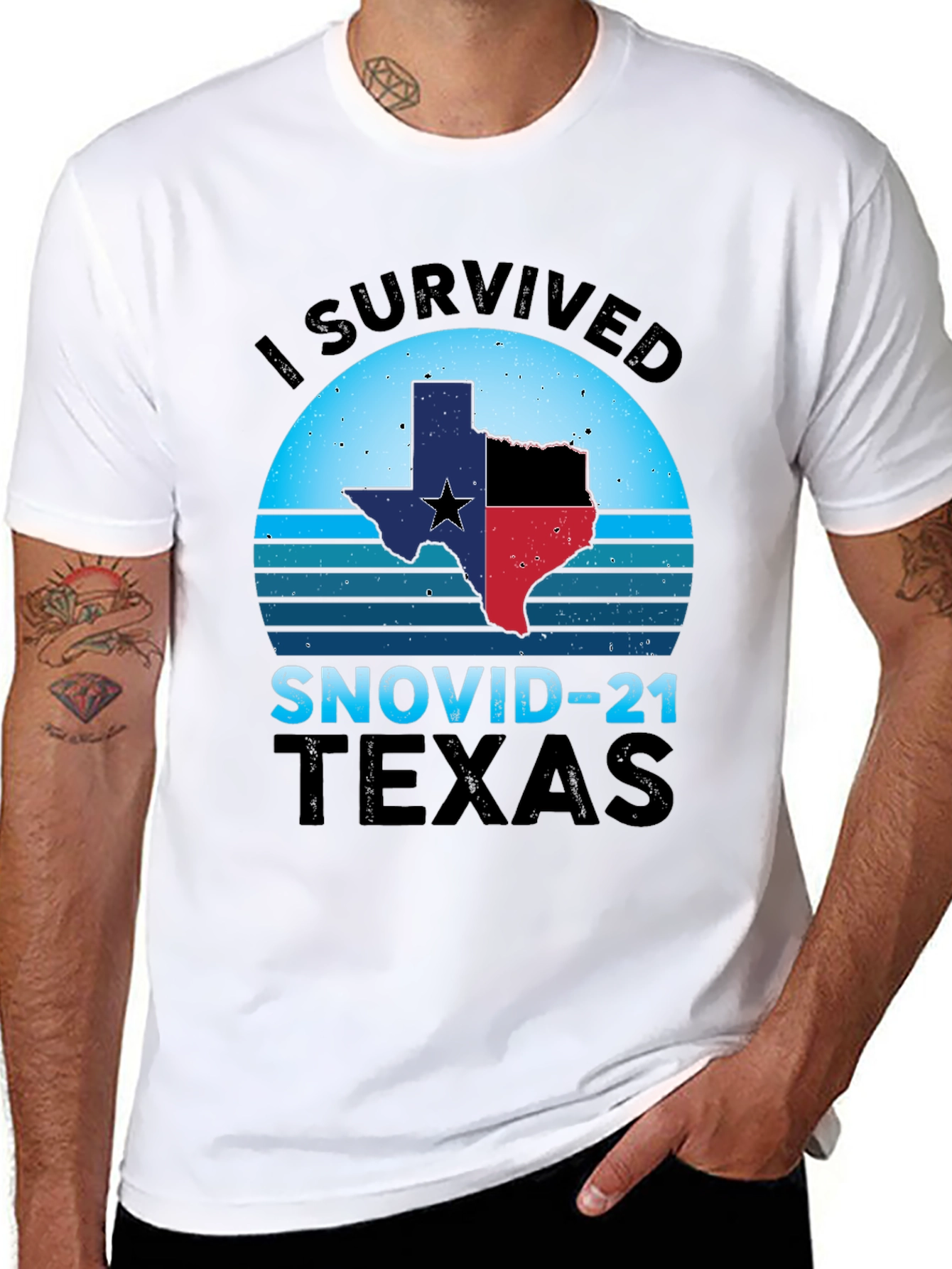 I Survived SNOVID-21 Texas Graphic Tee