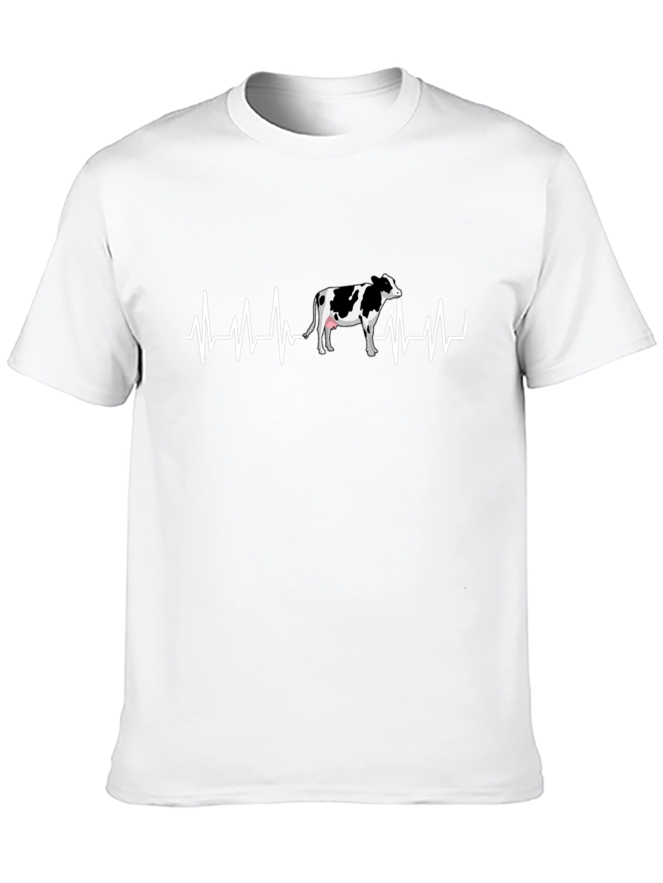 Cow Heartbeat T-Shirt - Black Graphic Tee