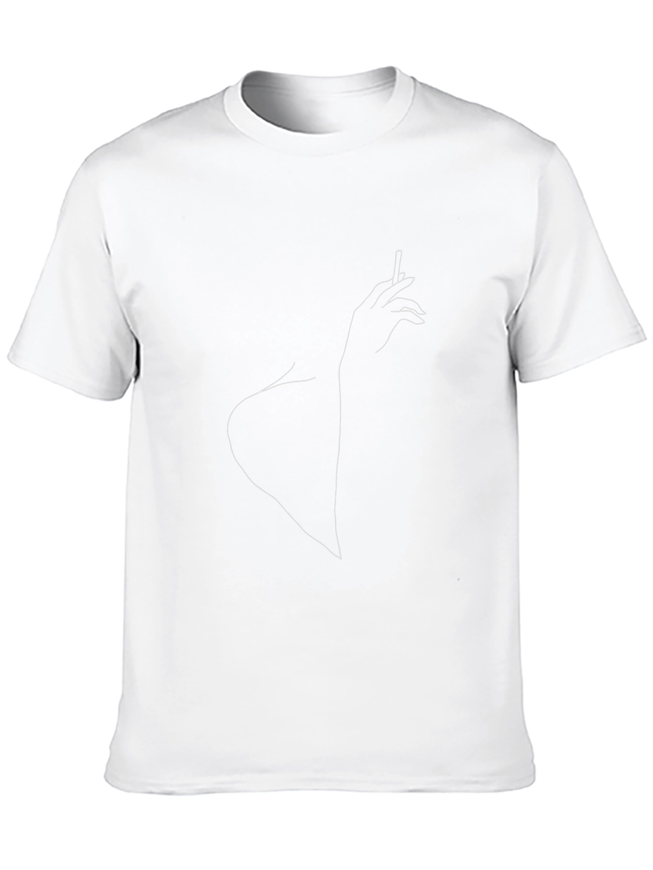 Minimalist Woman with Cigarette Line Art T-Shirt