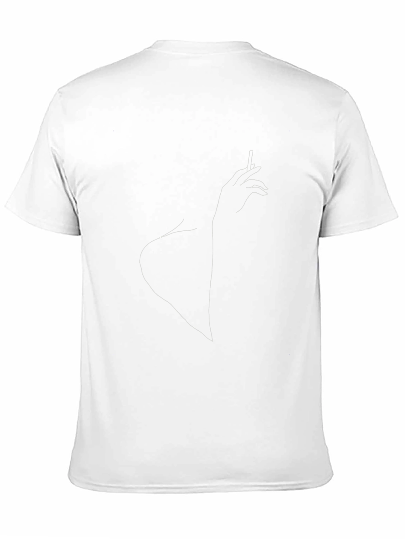 Minimalist Woman with Cigarette Line Art T-Shirt