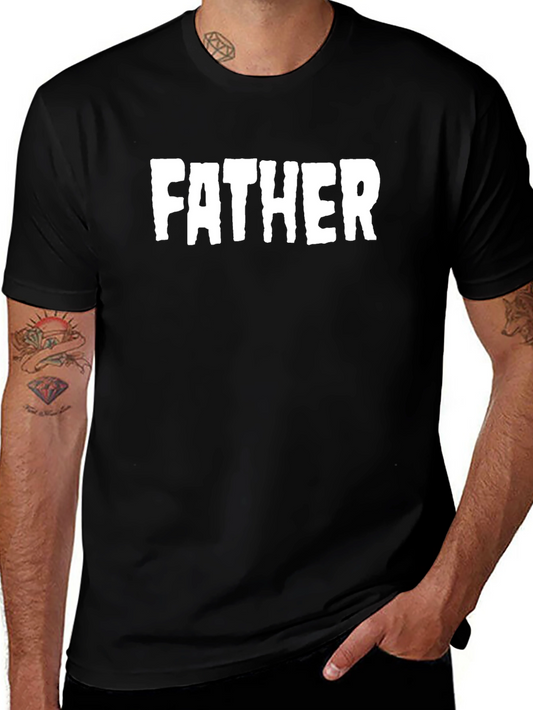 Father Graphic T-Shirt - Black Cotton Tee