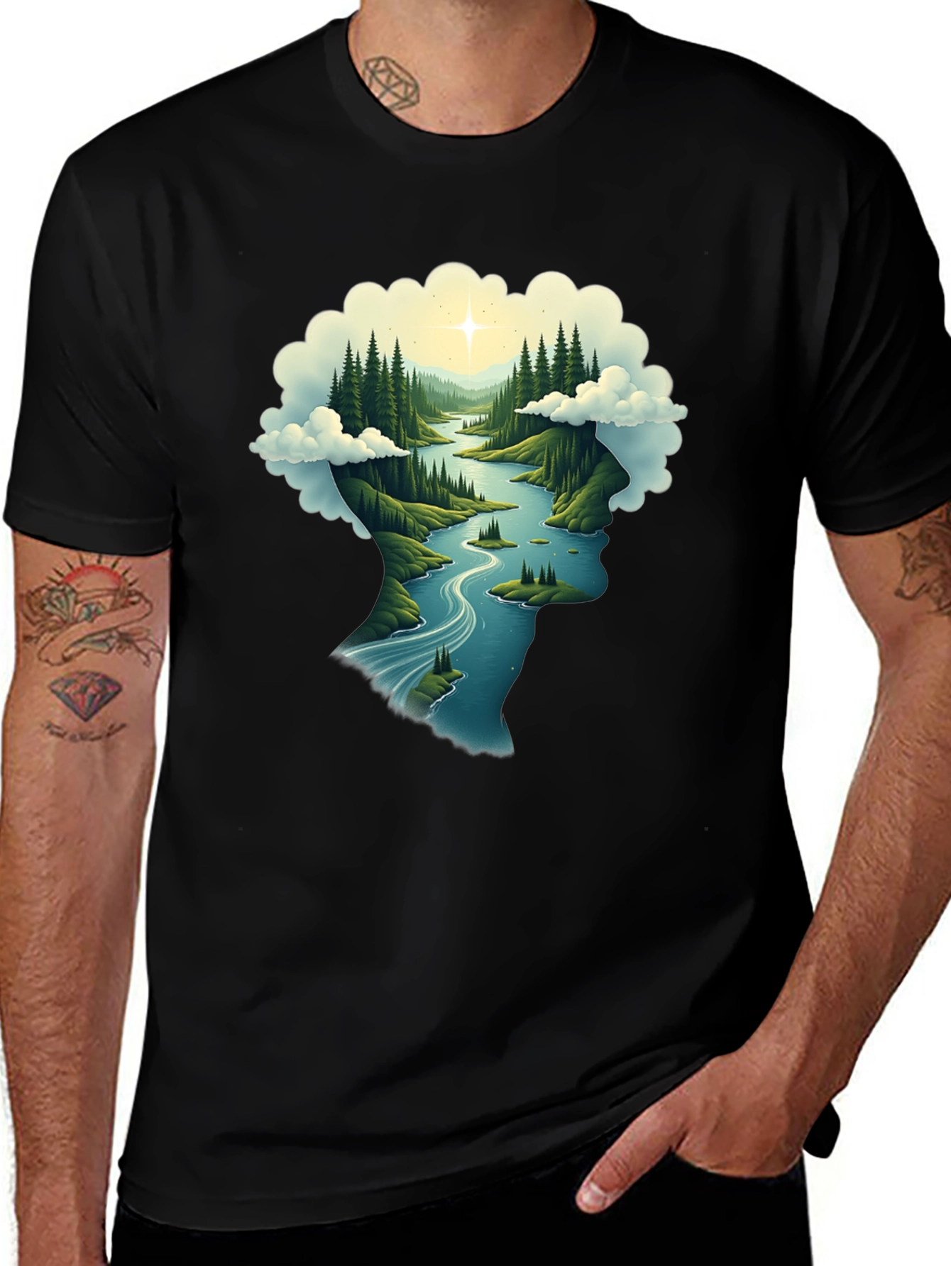Nature Mind Black T-Shirt