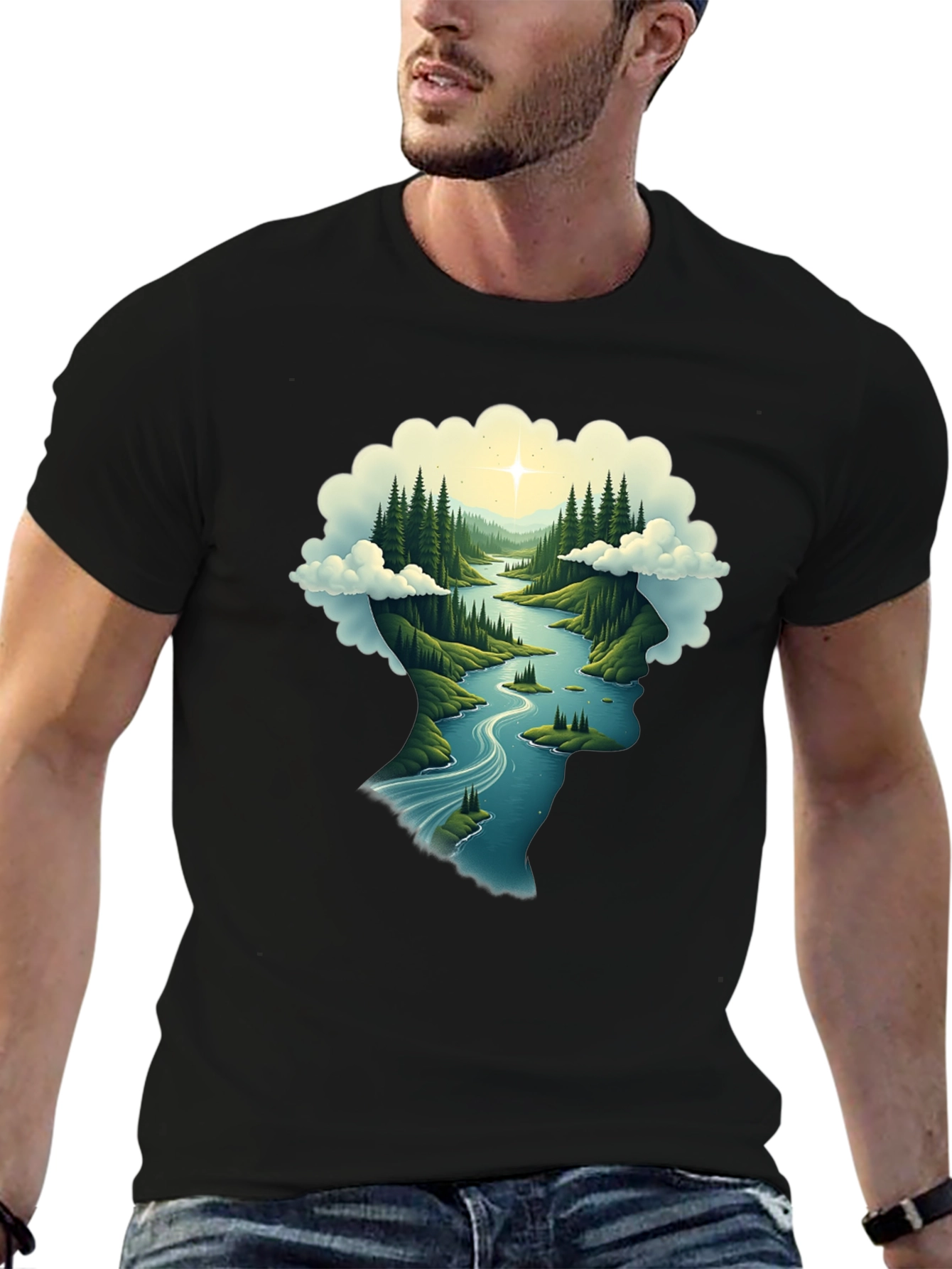 Nature Mind Black T-Shirt